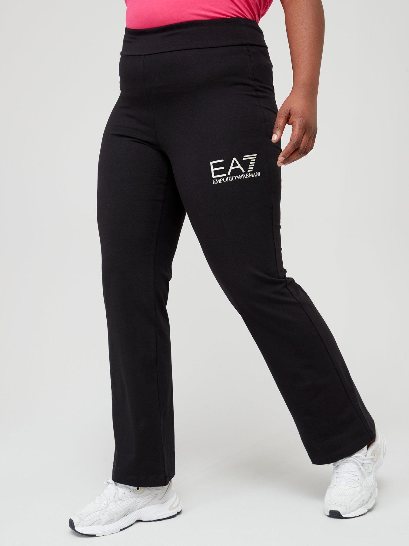 EA7 Emporio Armani Girls Shiny Logo Leggings - Black/Gold