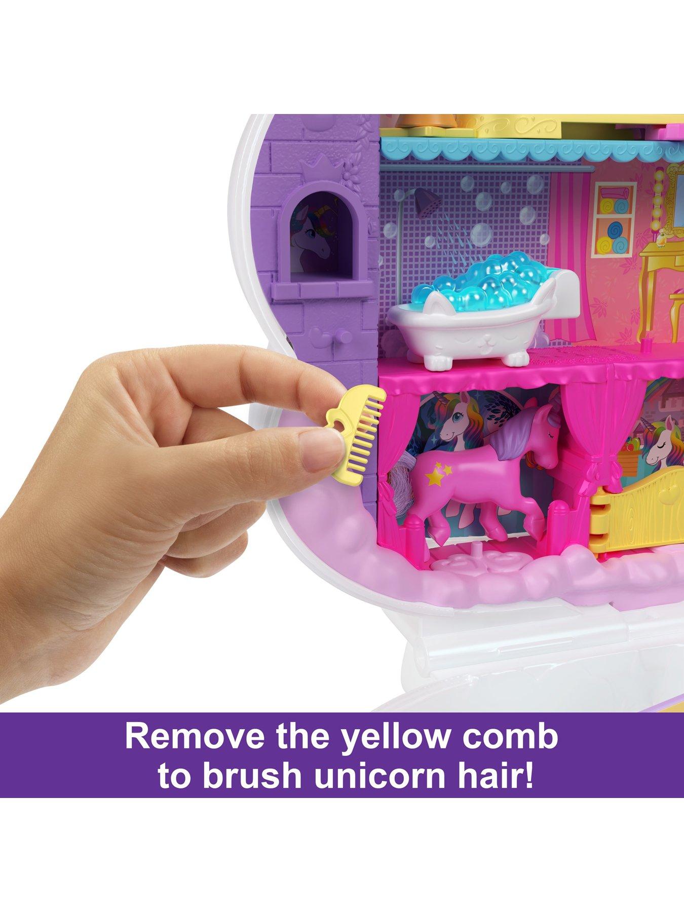 Image 3 of 7 of Polly Pocket Rainbow Unicorn Salon Compact&nbsp;Playset