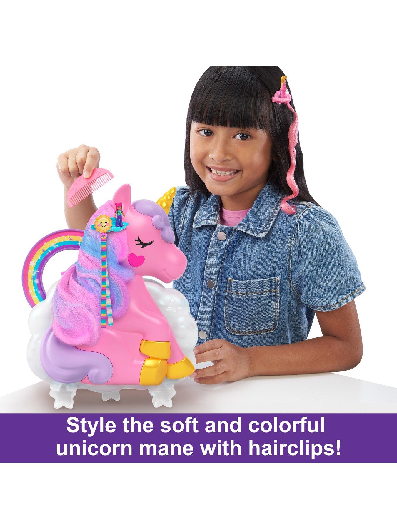 Image 6 of 7 of Polly Pocket Rainbow Unicorn Salon Compact&nbsp;Playset