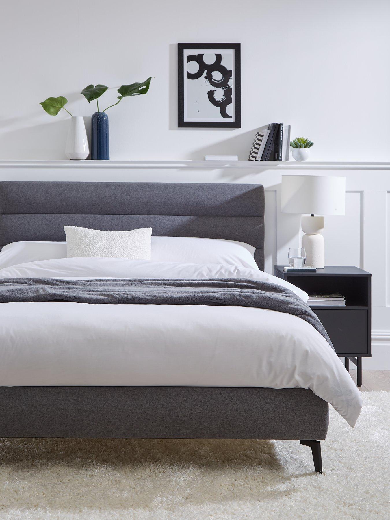 Image 1 of 6 of Very Home Prague Fabric Bed with Mattress Options (Buy &amp; SAVE!) - Grey - FSC&reg; Certified