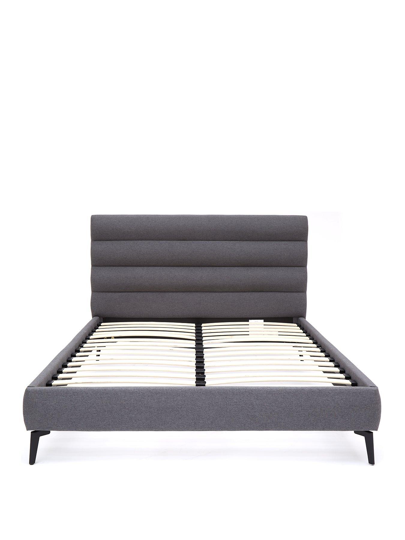 Image 2 of 6 of Very Home Prague Fabric Bed with Mattress Options (Buy &amp; SAVE!) - Grey - FSC&reg; Certified