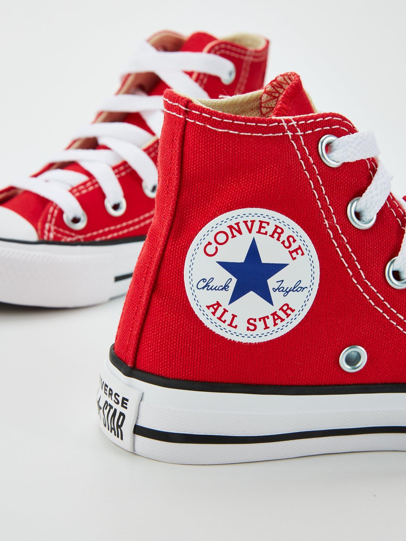 Image 7 of 7 of Converse Kids Unisex Hi Top Trainer - Red