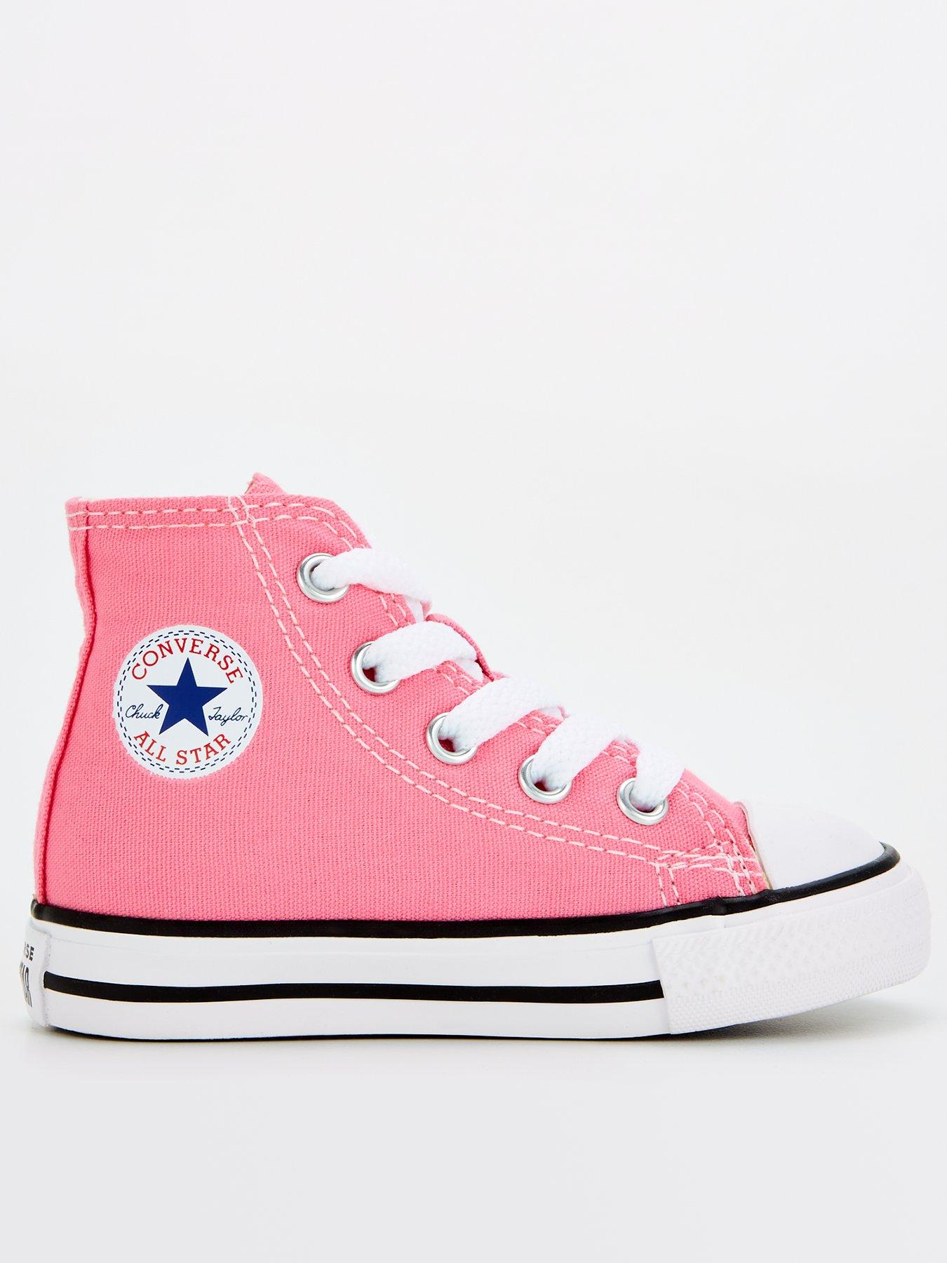 Converse Infant Girls Hi Top Trainers - Pink