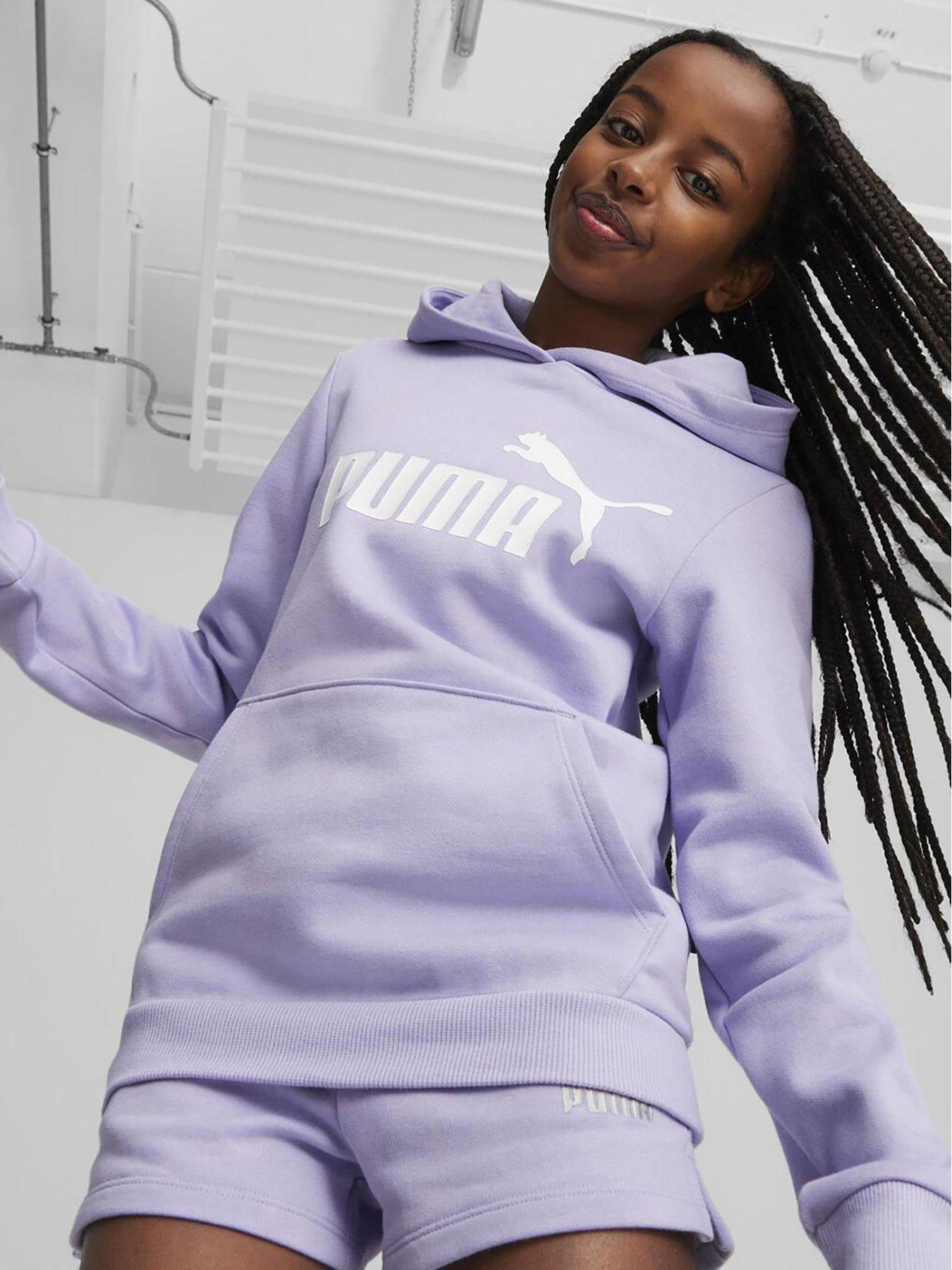 Puma Girls Essential Logo Fleece Logo Hoodie - Purple | Very Ireland