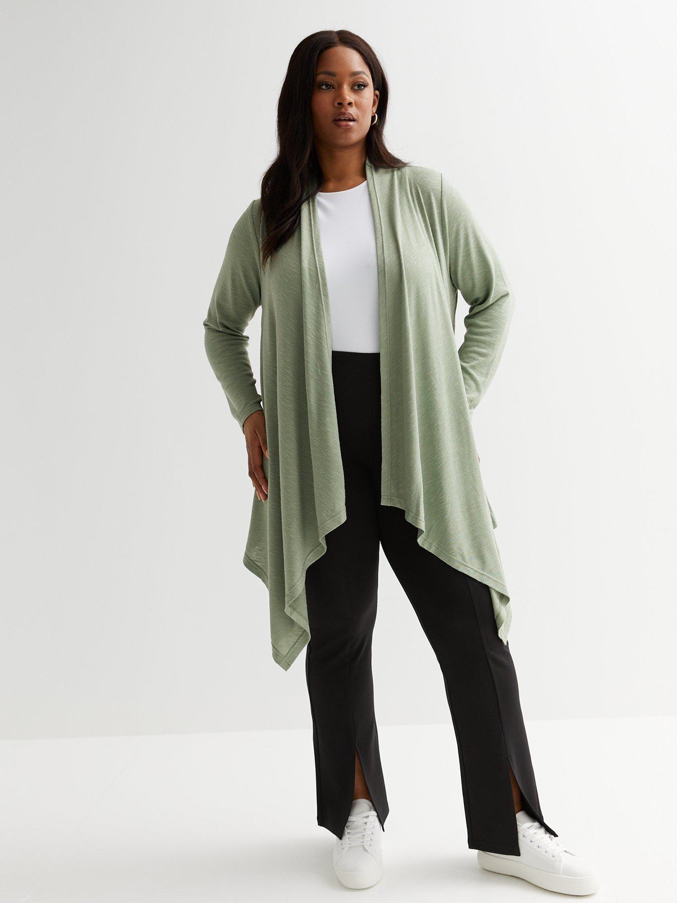 Khaki waterfall clearance cardigan