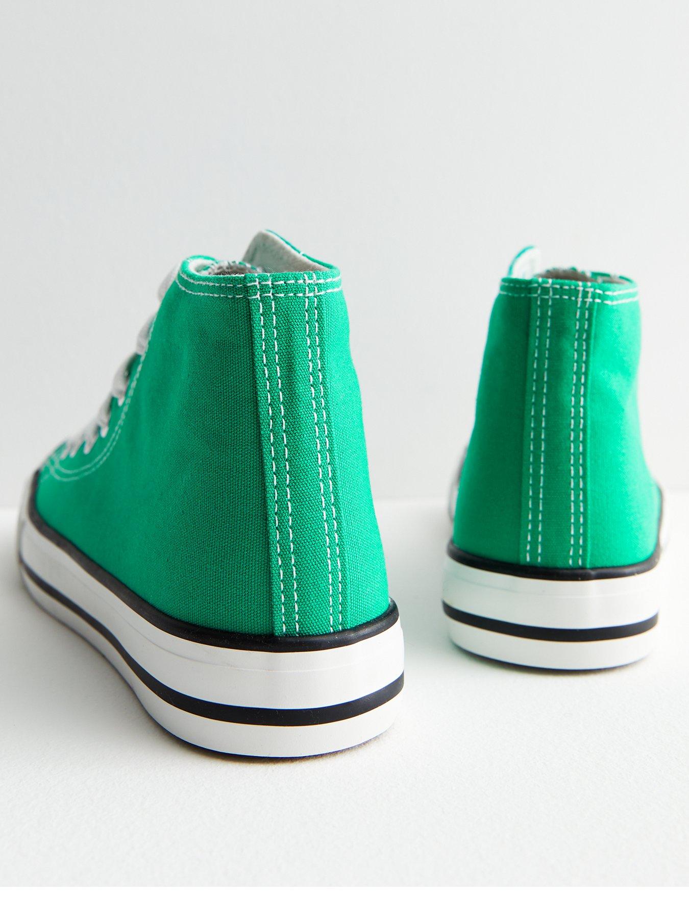 Green store canvas trainers
