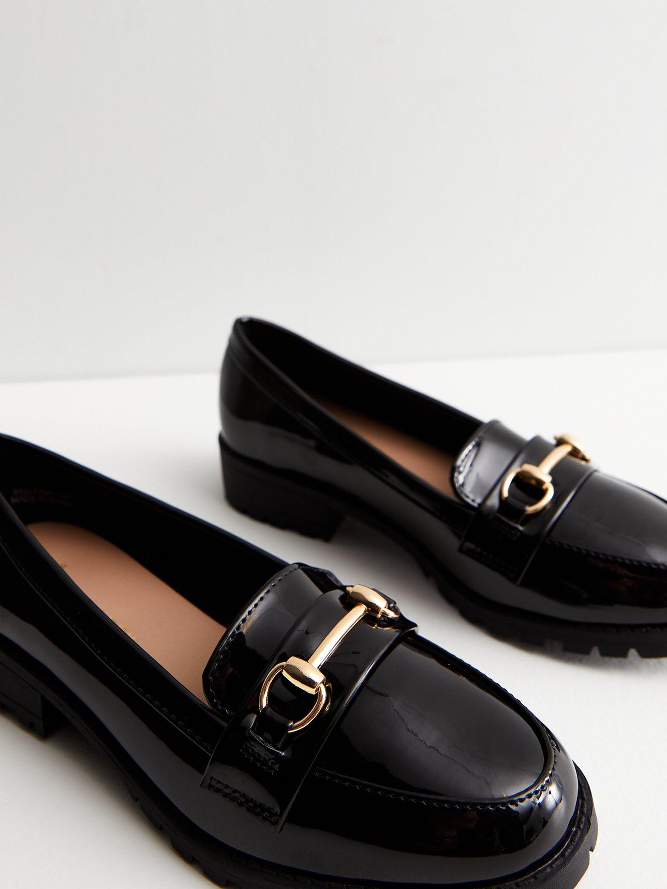 Wide fit black loafers on sale womens