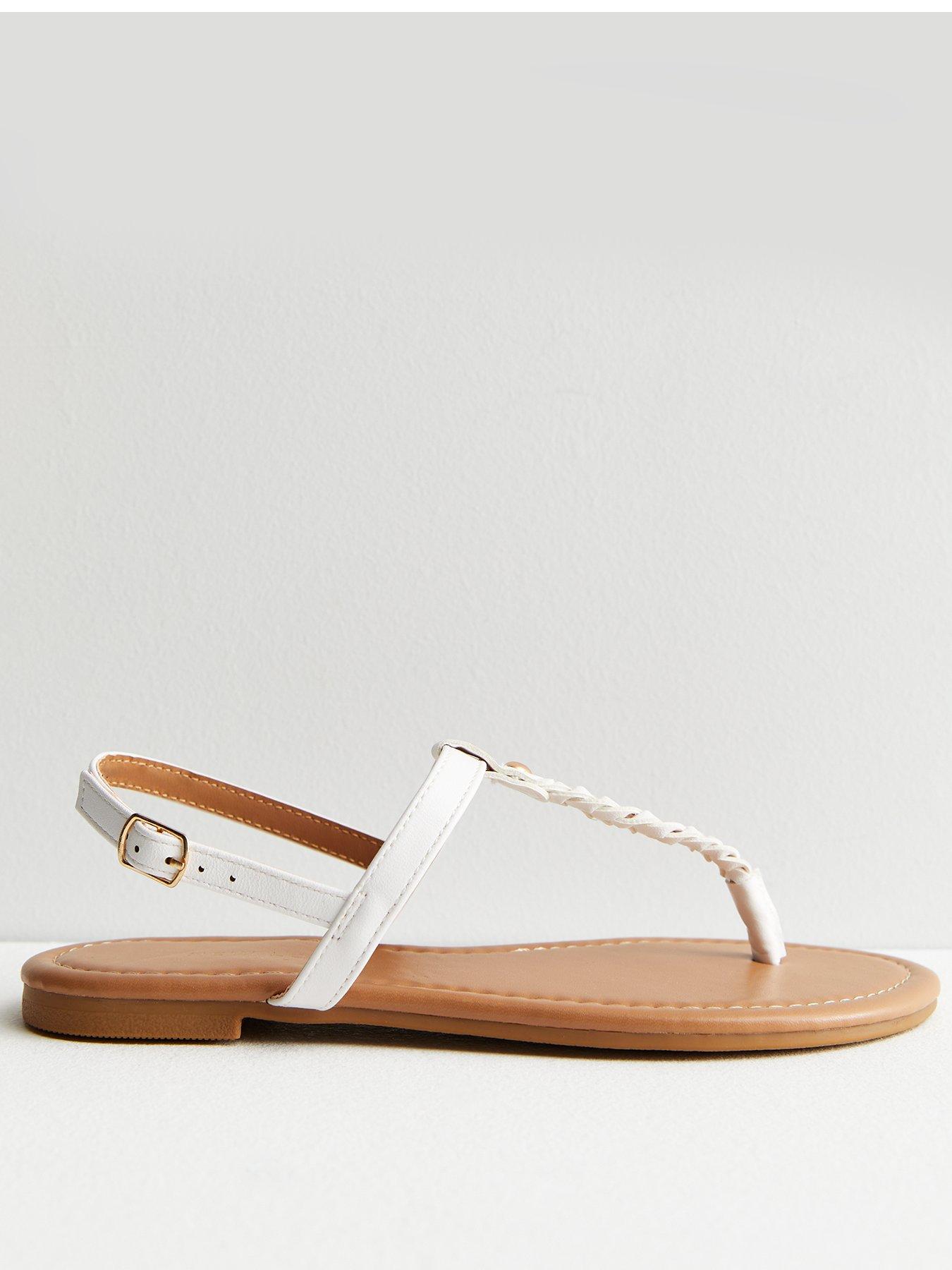 New look white hot sale flat sandals