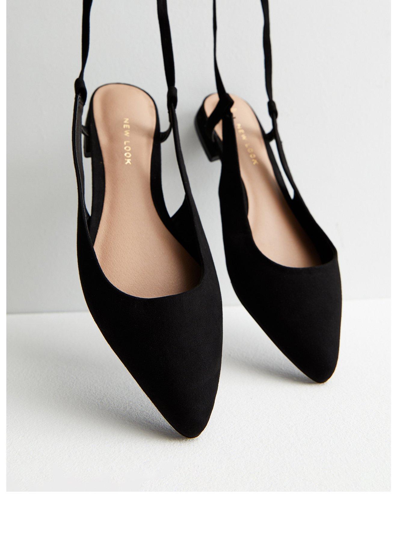 New Look Black Suedette Ankle Tie Ballerina Pumps Very Ireland