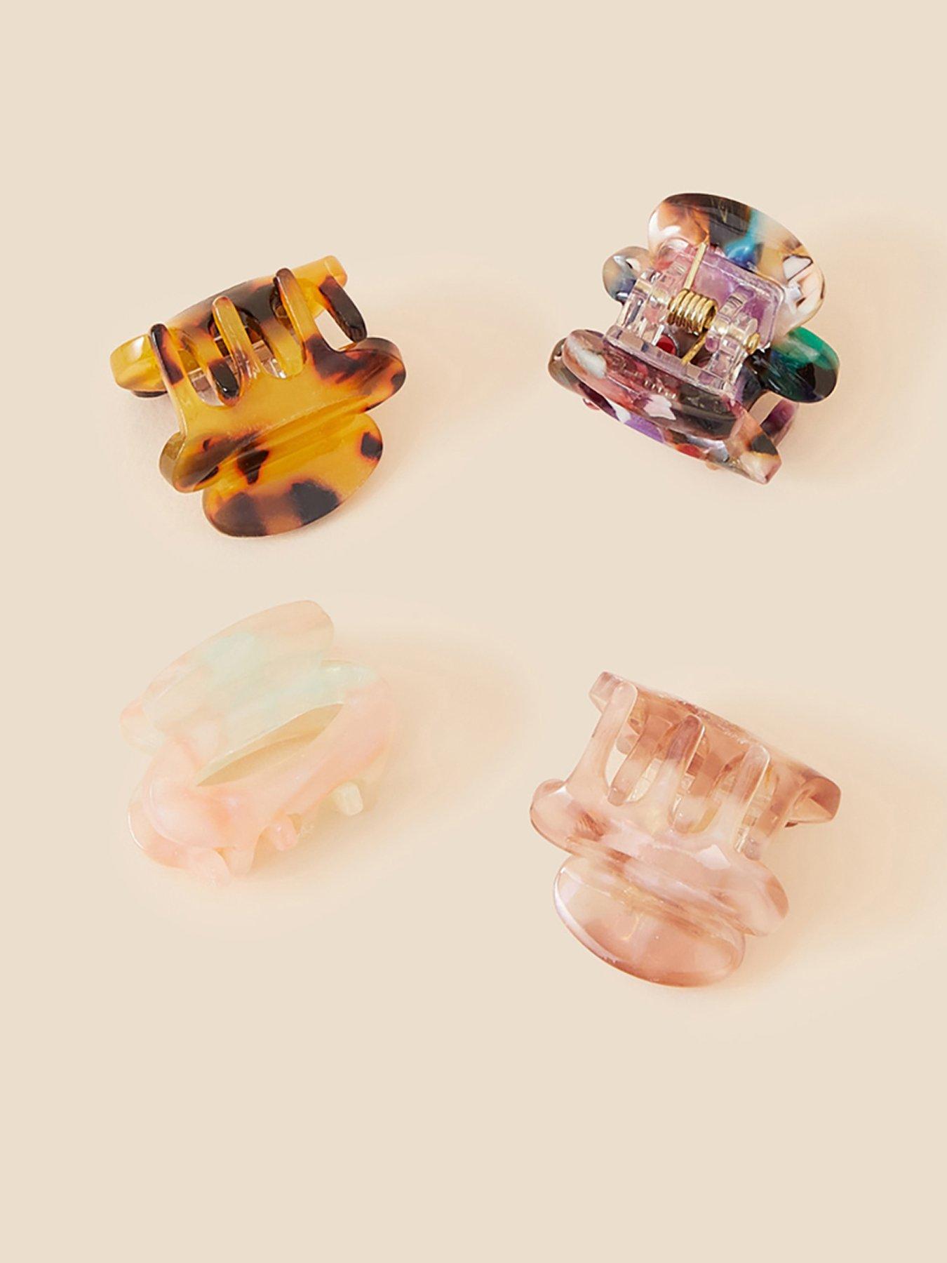 Image 1 of 2 of Accessorize Mini Oval Resin Claw Clips 4 Pack