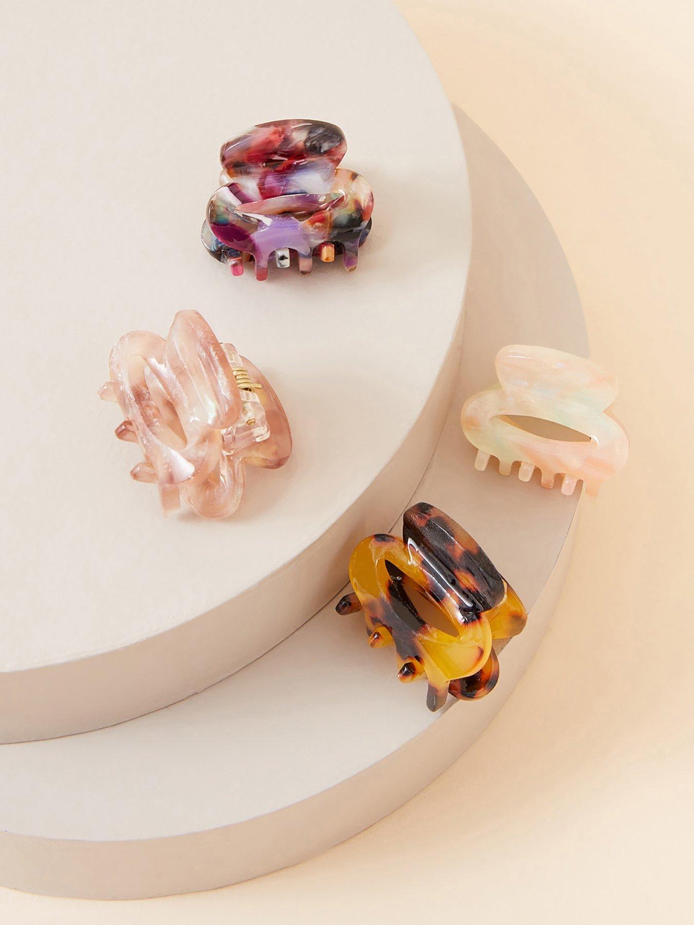 Image 2 of 2 of Accessorize Mini Oval Resin Claw Clips 4 Pack