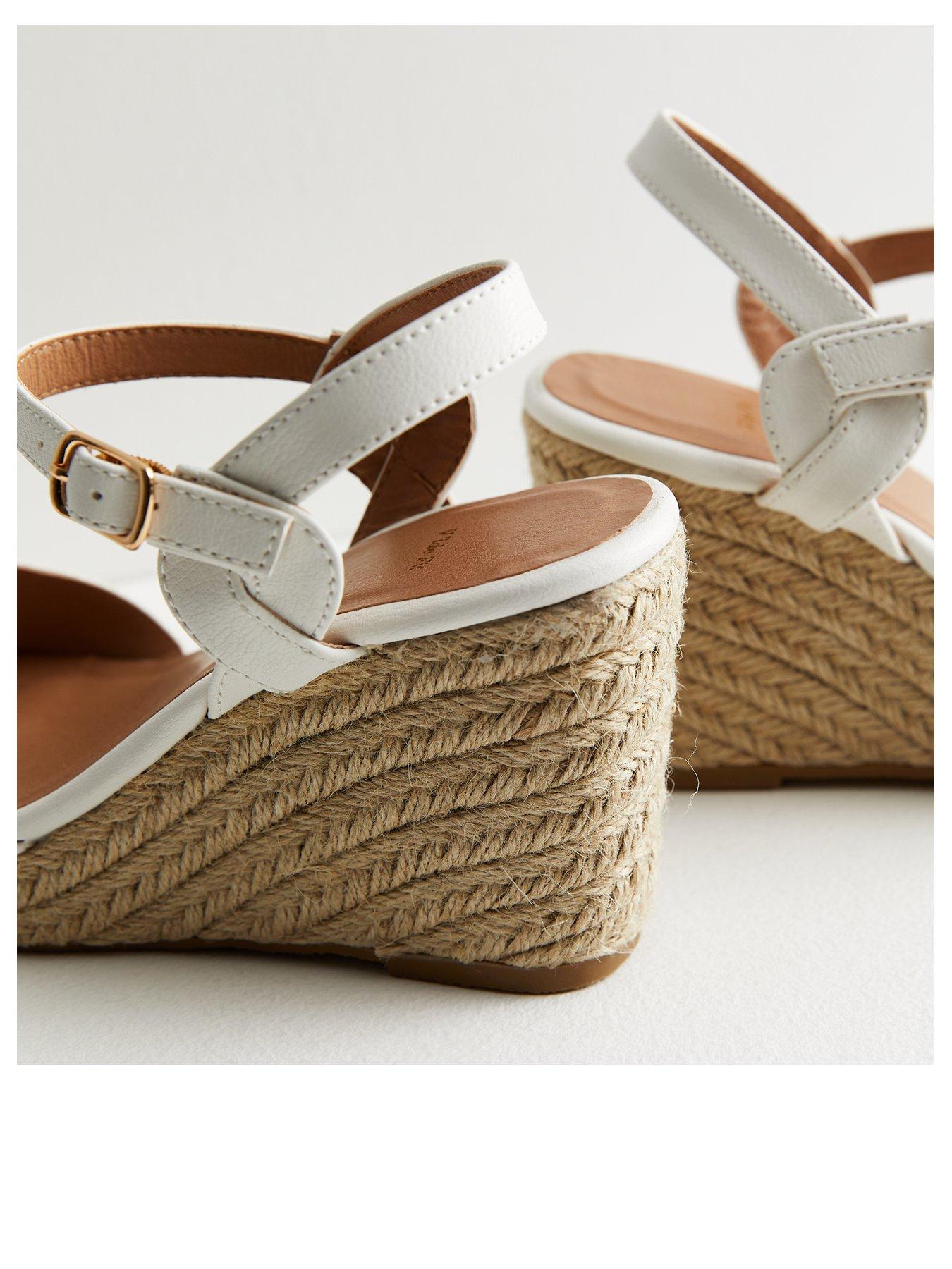 New look hotsell white wedge sandals