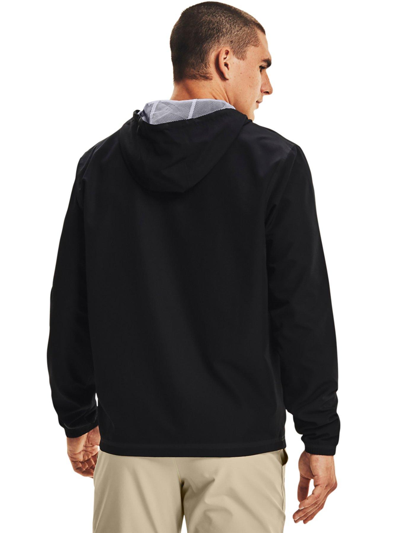 under-armour-mens-training-sportstyle-windbreaker-blackgreystillFront