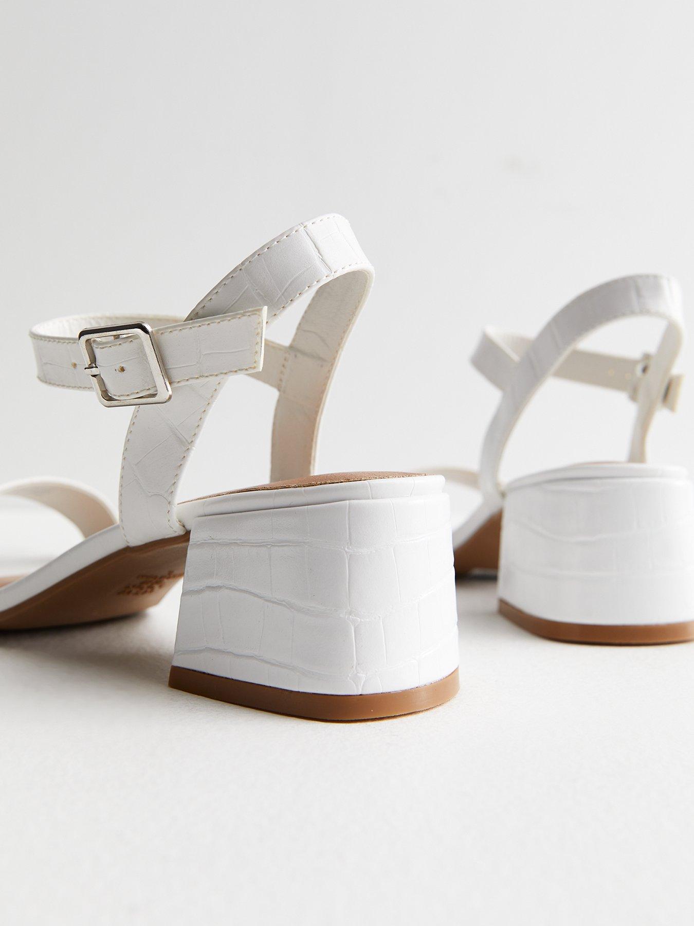 New Look Off White Leather-Look Strappy Espadrille Wedge Heel