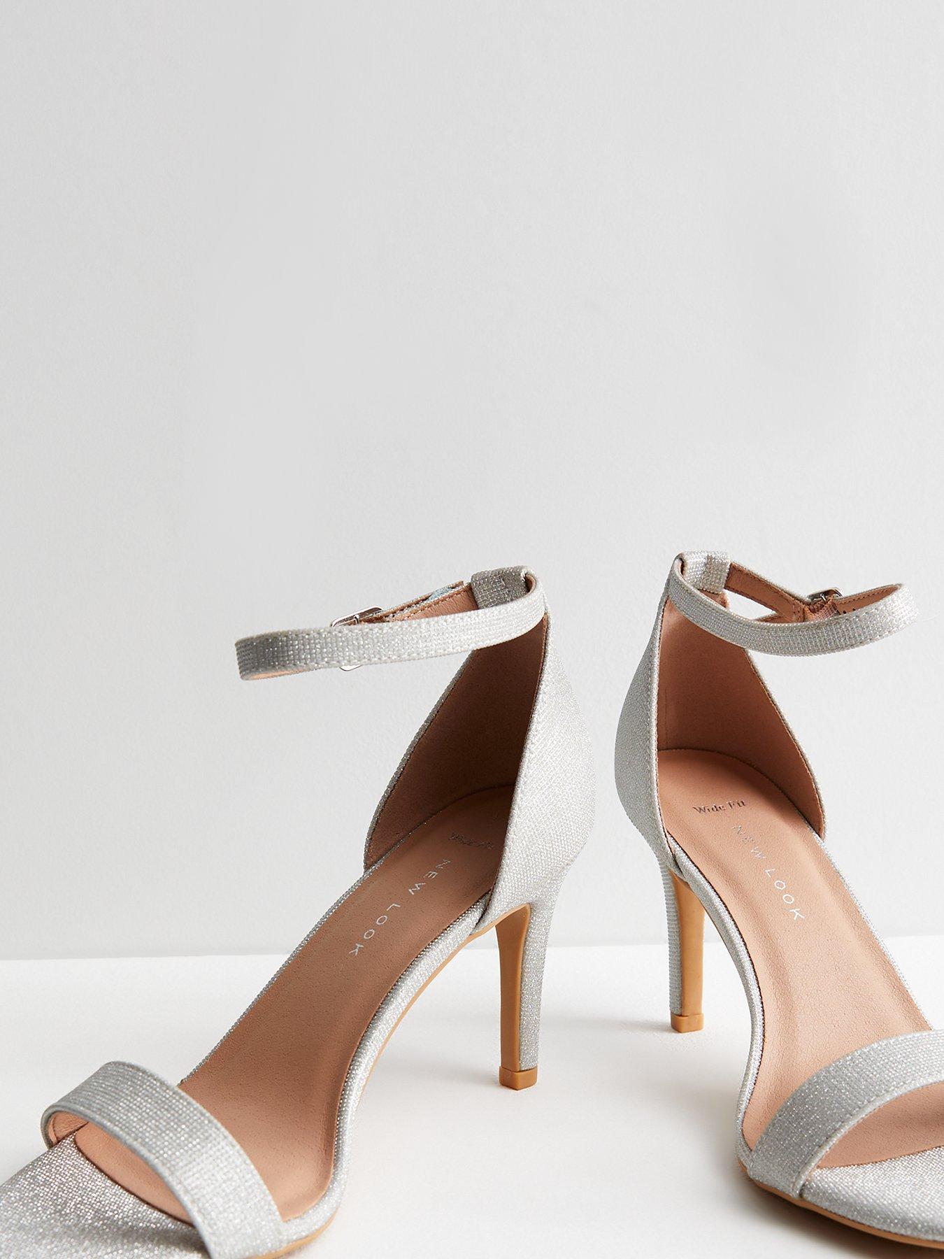 silver glitter shoes wide fit