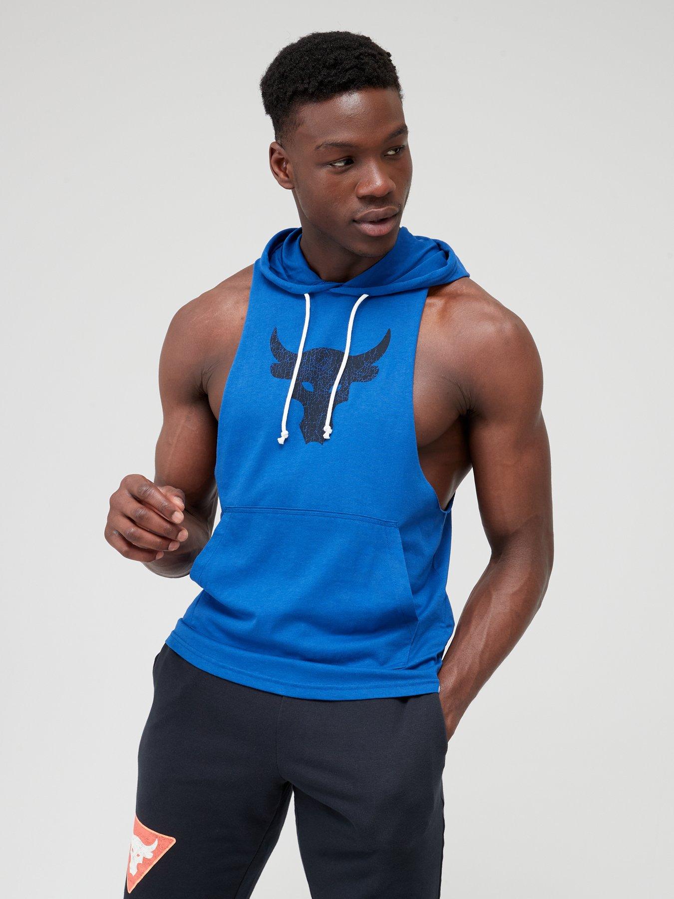 the rock cut off hoodie