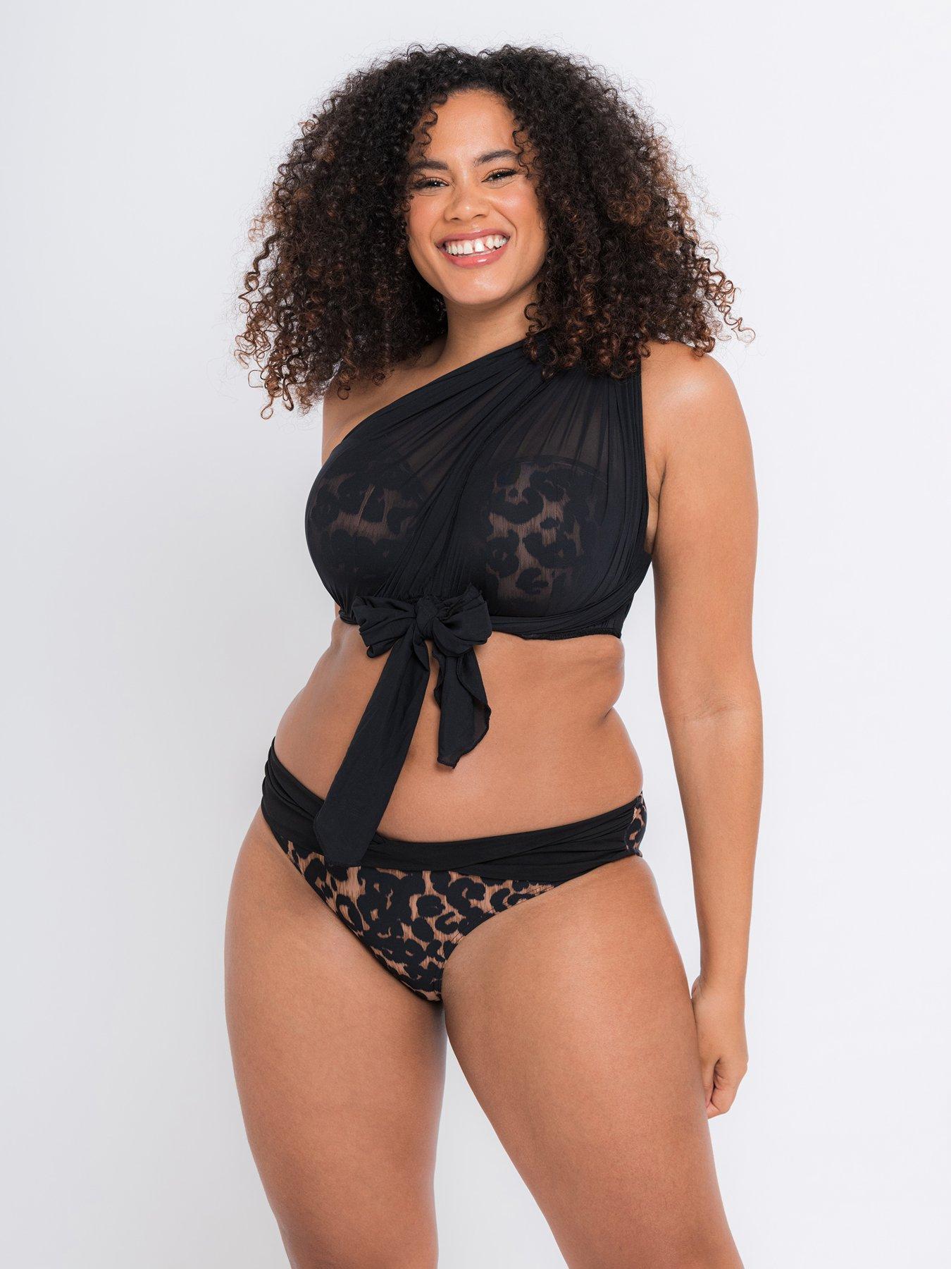 Image 4 of 4 of Curvy Kate Curvy Kate Wrapsody Bandeau Bikini Top Leopard Print