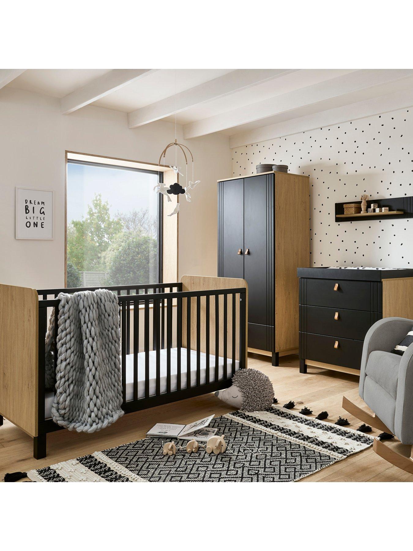 cuddleco-rafi-3-piece-nursery-furniture-set-oak-and-blackfront