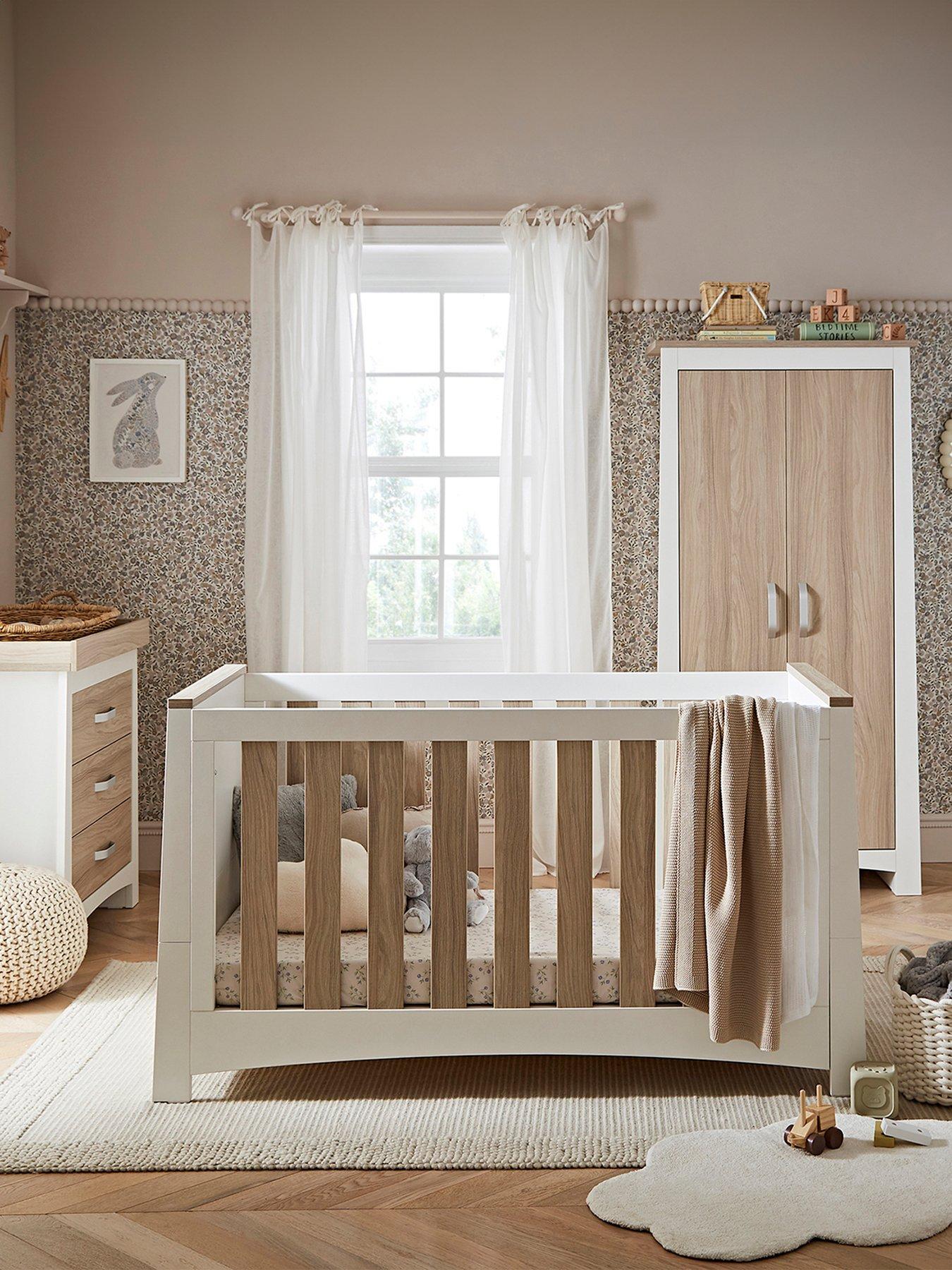 Image 1 of 7 of CuddleCo Ada 3 Piece Nursery Furniture Set - White and Ash