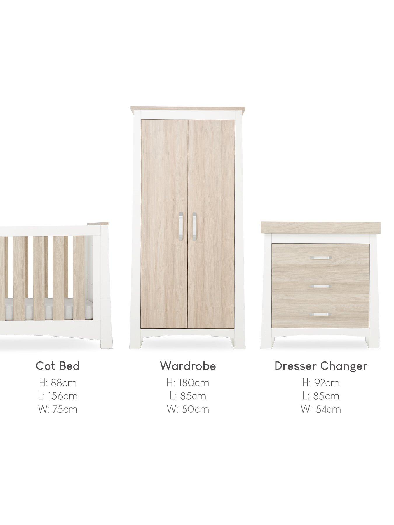 Image 6 of 7 of CuddleCo Ada 3 Piece Nursery Furniture Set - White and Ash
