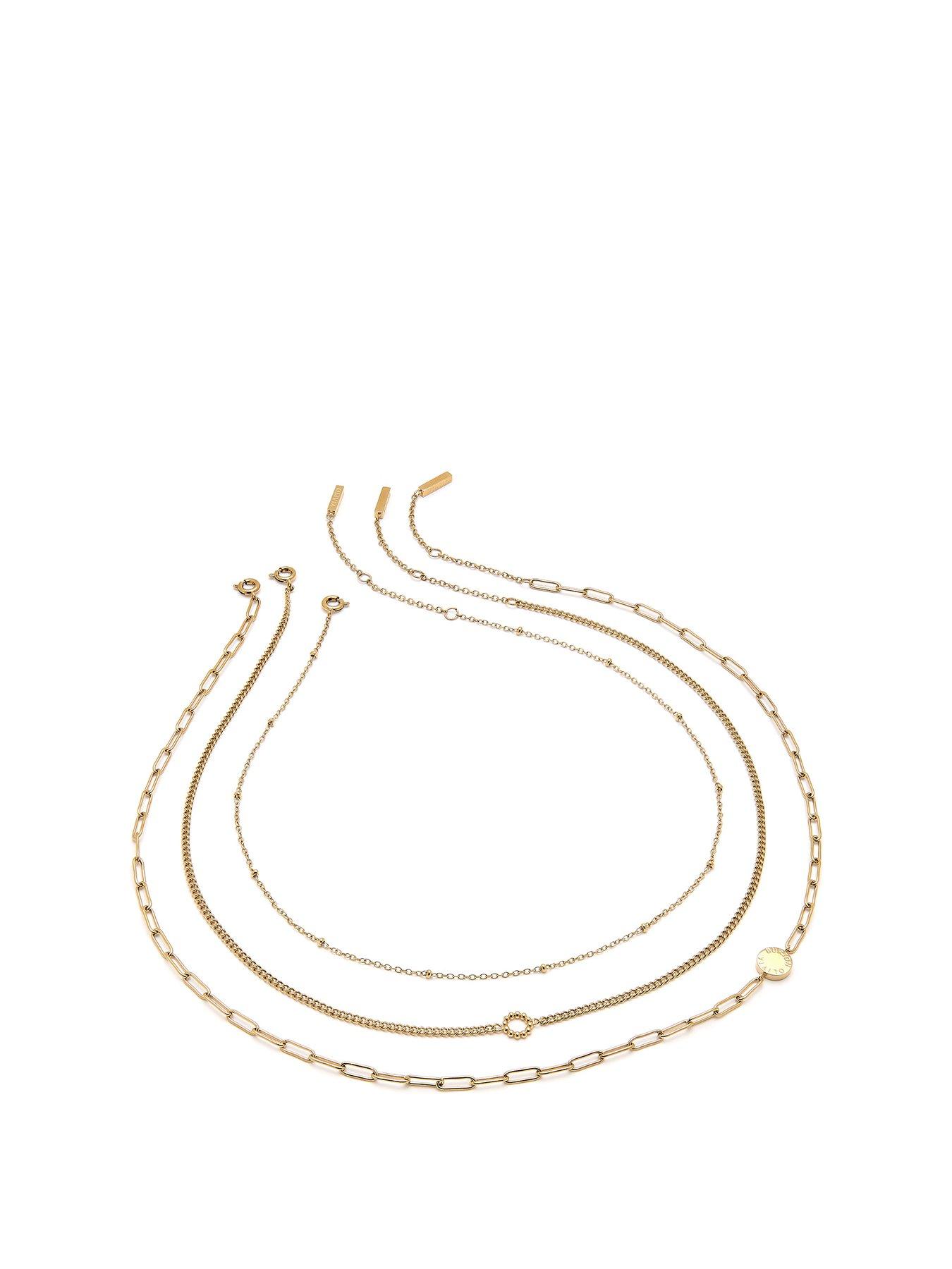 Classic Knot Heart Gold & Black Necklace | Olivia Burton London