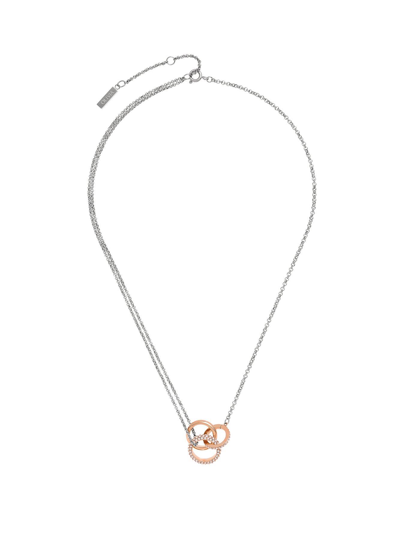 Olivia burton interlink discount rose gold necklace