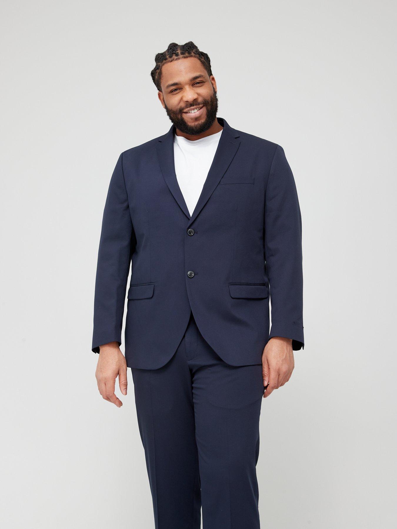 Big and tall 2025 navy blue blazer