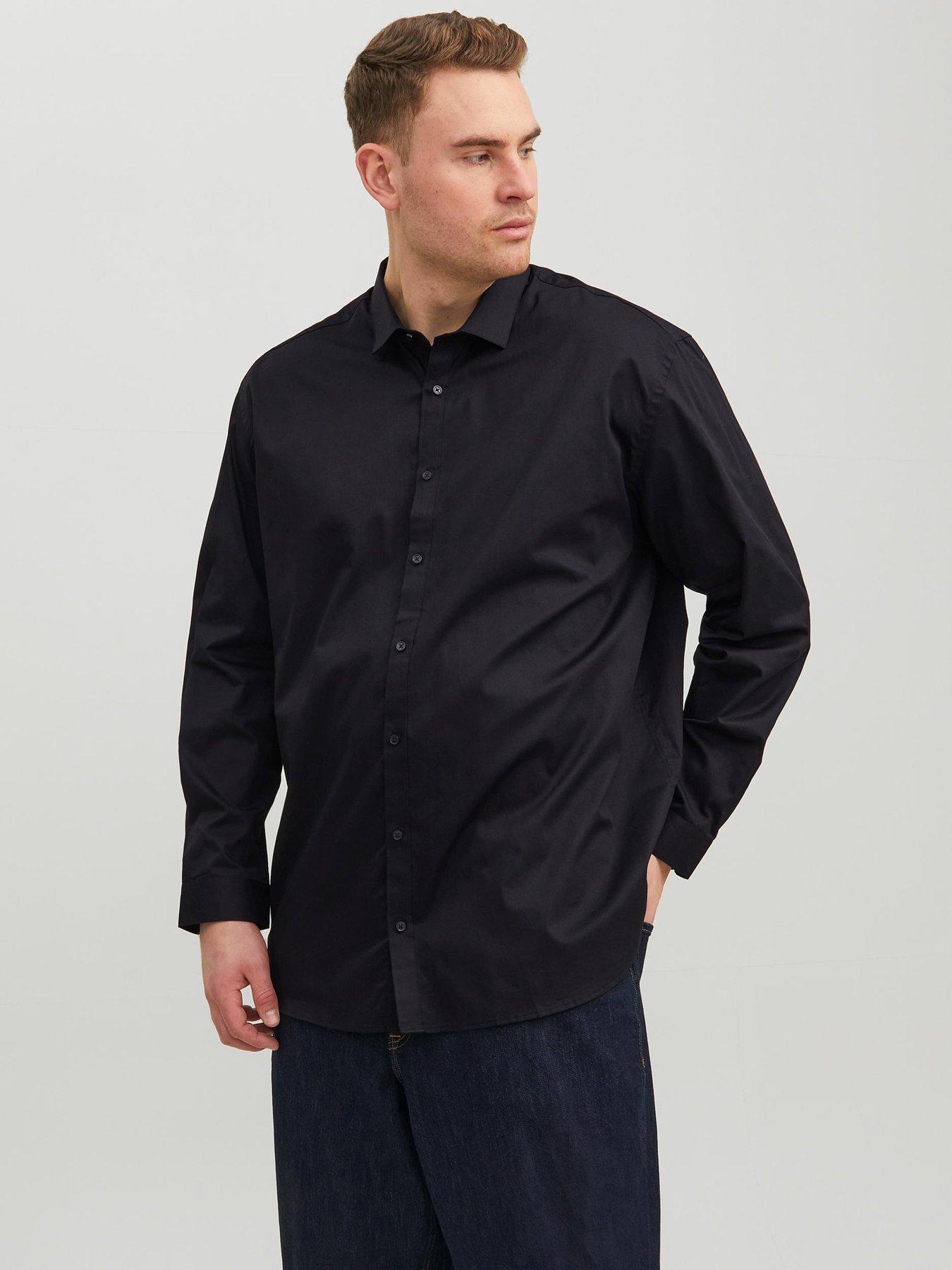 Image 1 of 5 of Jack & Jones Big &amp; Tall Cardiff Shirt - Black