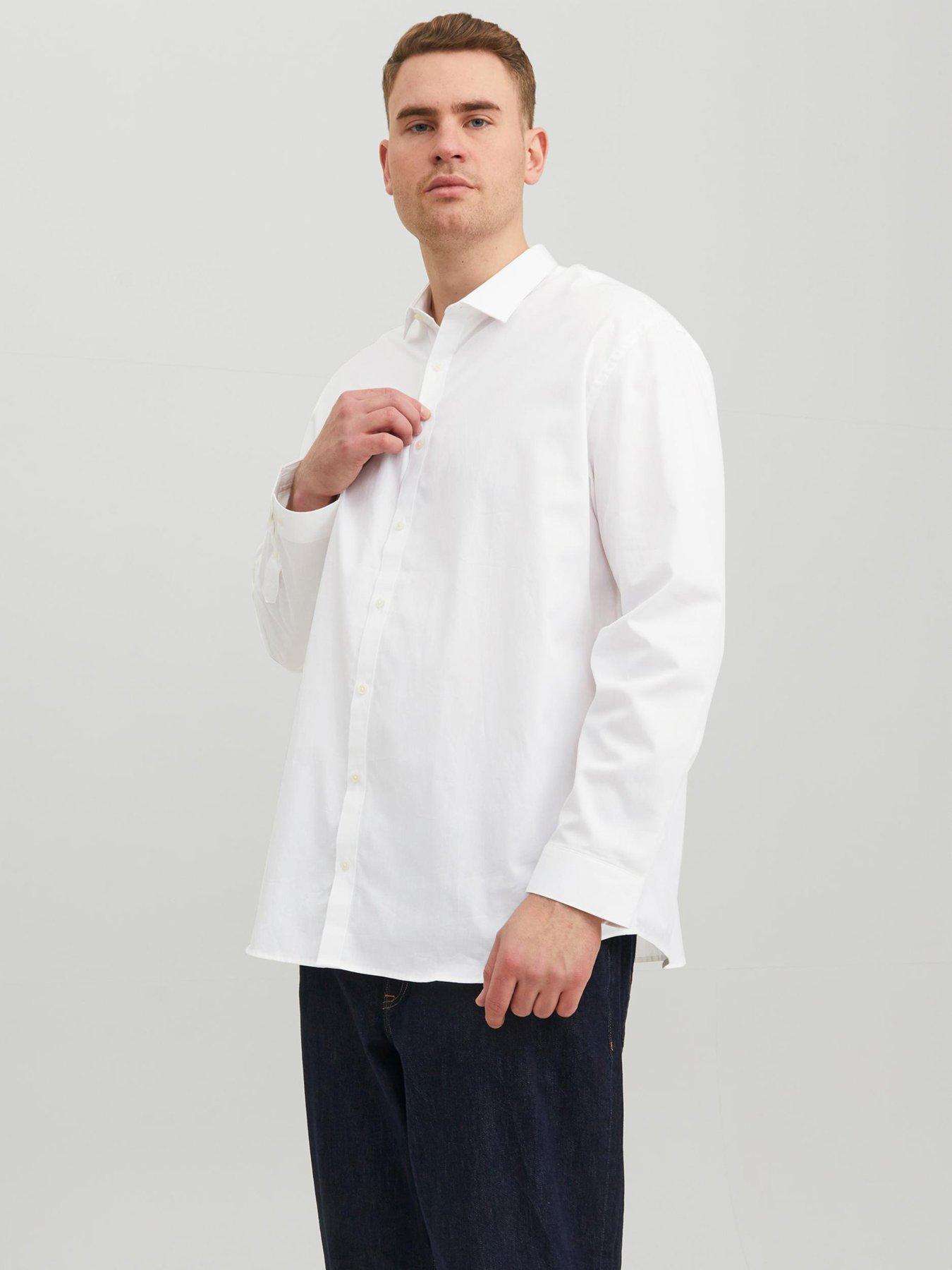 Image 1 of 5 of Jack & Jones Big &amp;Tall Cardiff Shirt - White