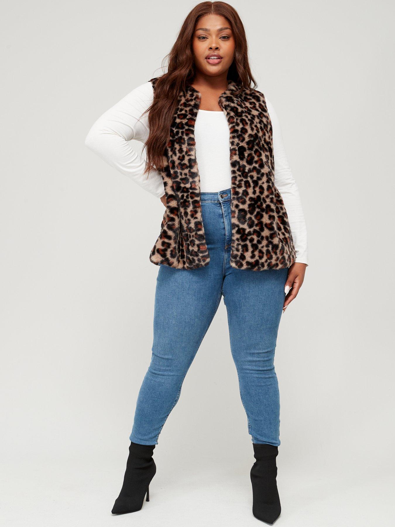 Plus size leopard clearance vest