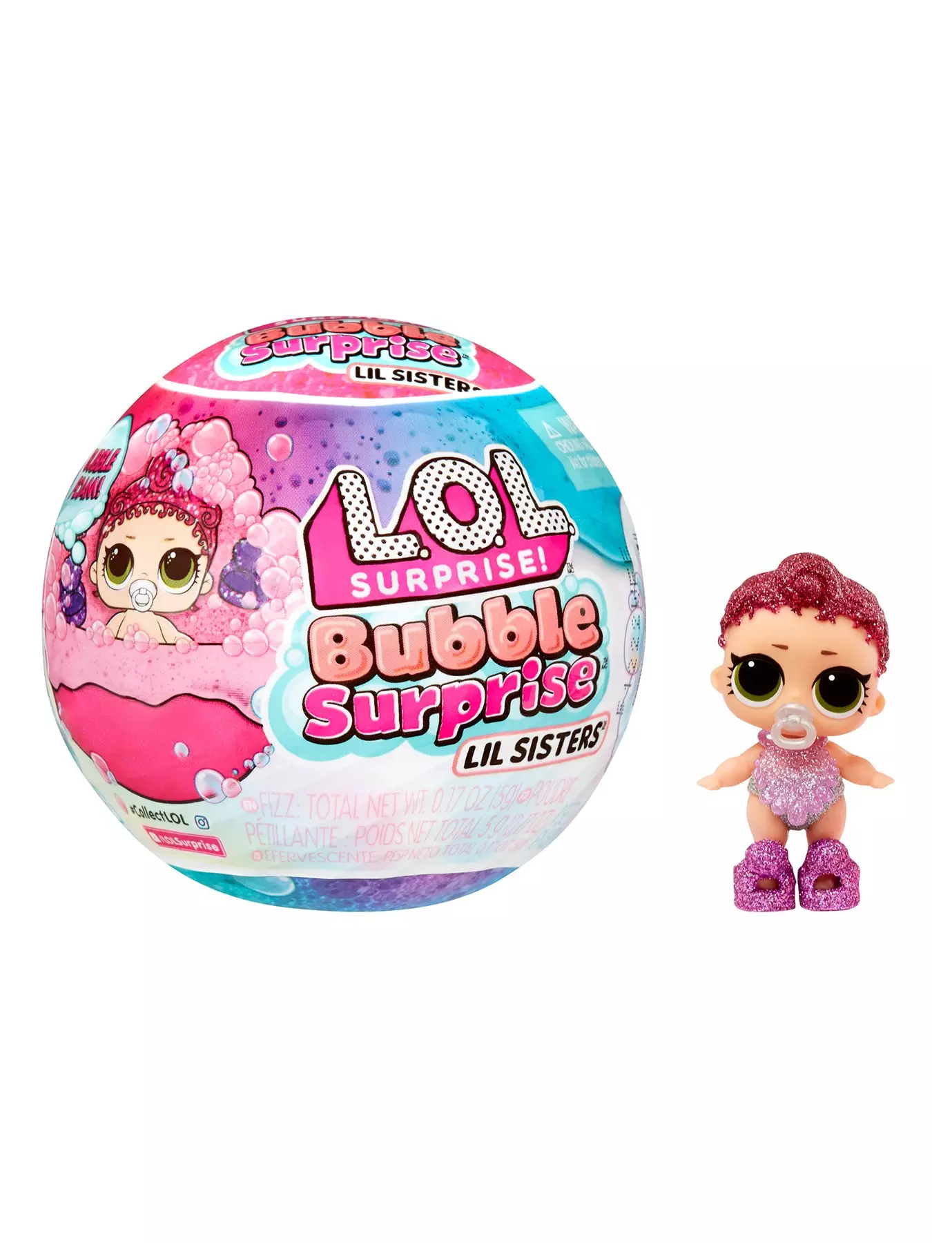  L.O.L. Surprise! Glitter Color Change Pearl (Purple) with 6  Surprises- Exclusive Collectible Doll & Lil Sister in Interactive Playset,  Holiday Toy, Great Gift for Kids Ages 4 5 6+ Years Old 