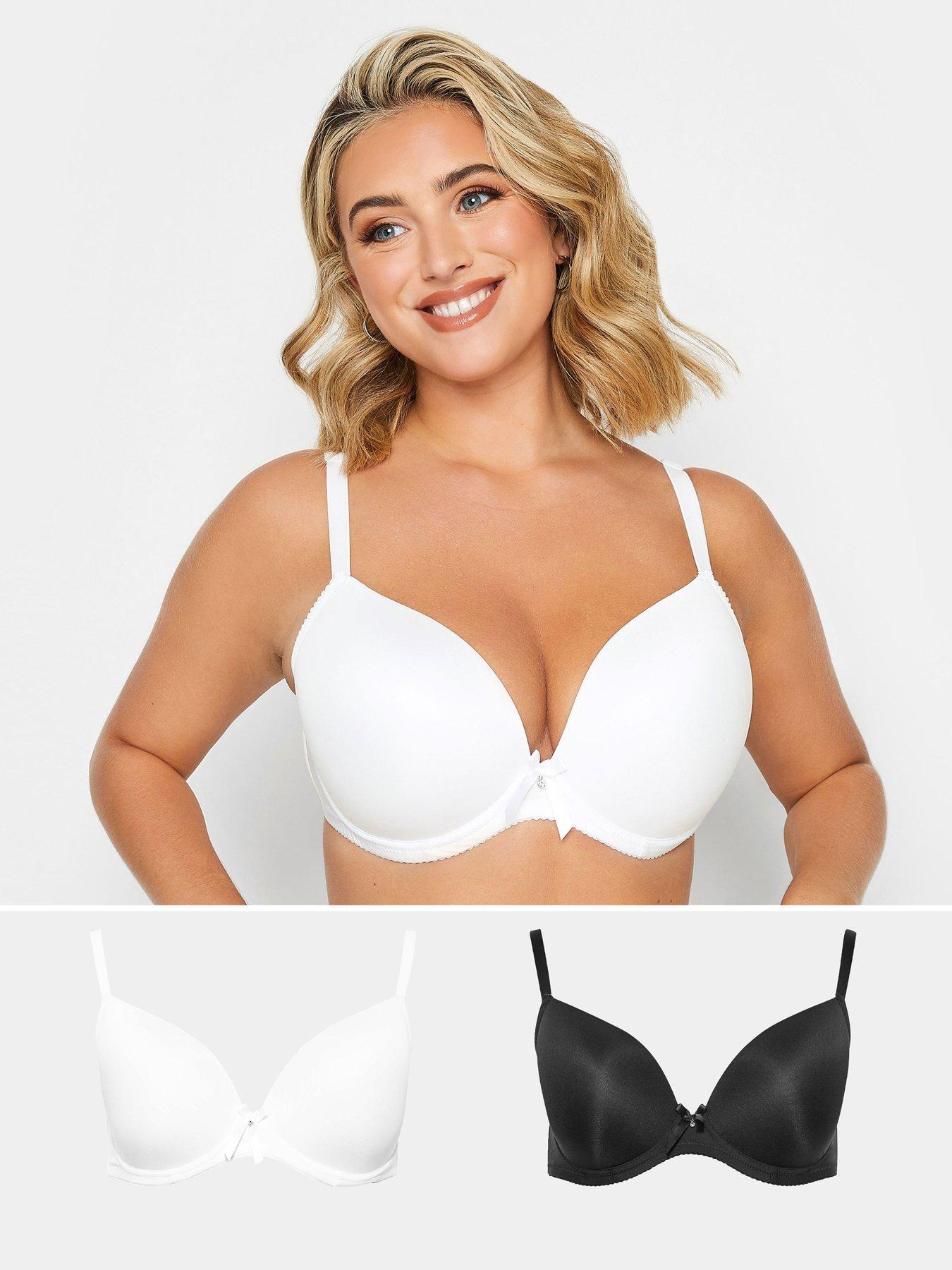 Image 1 of 4 of Yours 2 Pack Plunge Microfibre Bra - Black/White