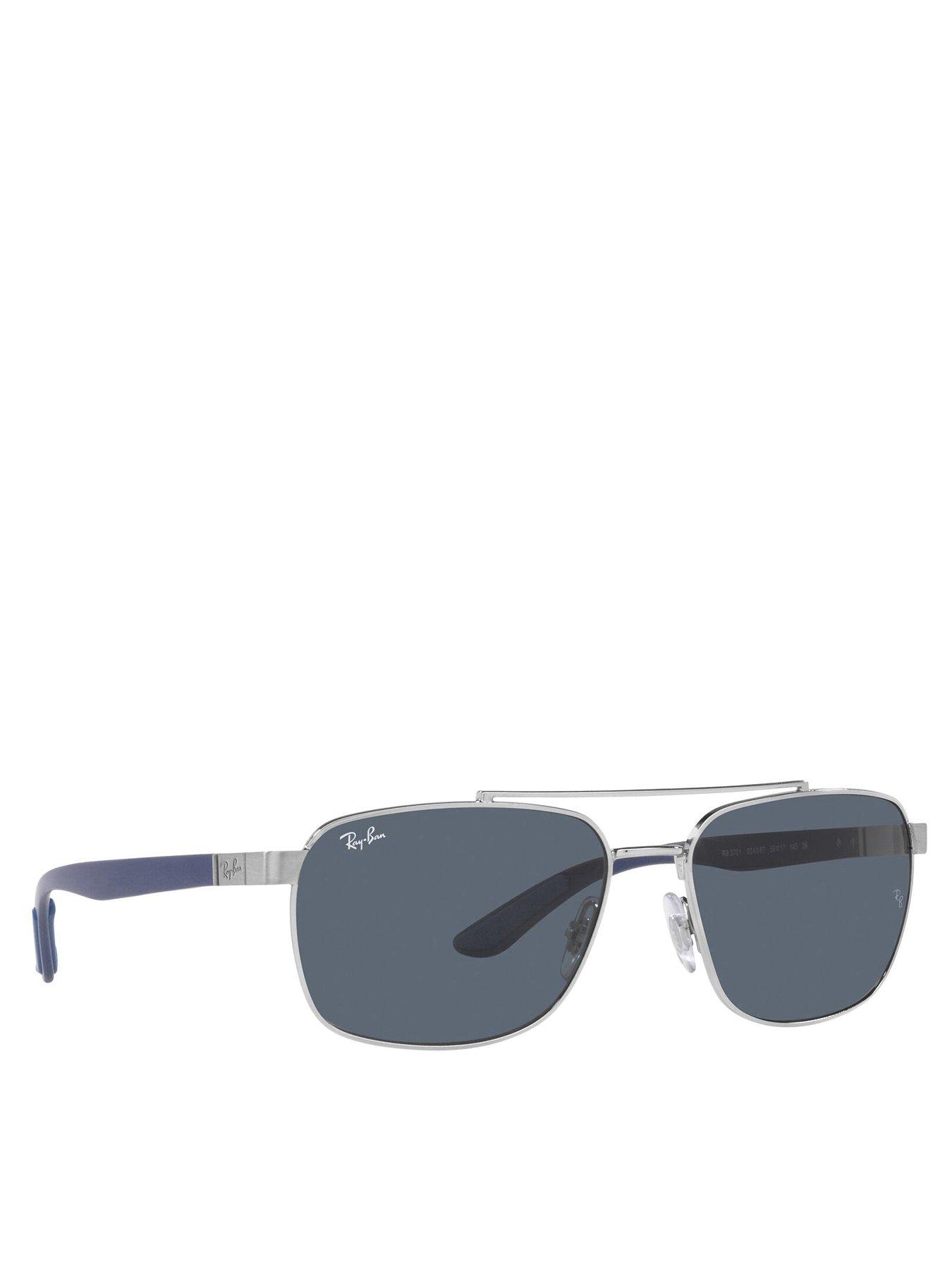Image 1 of 4 of Ray-Ban Rectangle Aviator Sunglasses - Silver