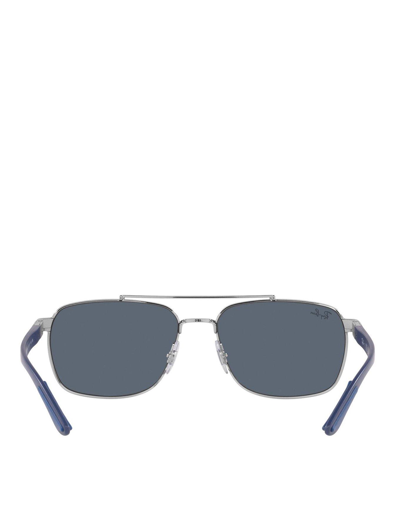 Image 3 of 4 of Ray-Ban Rectangle Aviator Sunglasses - Silver