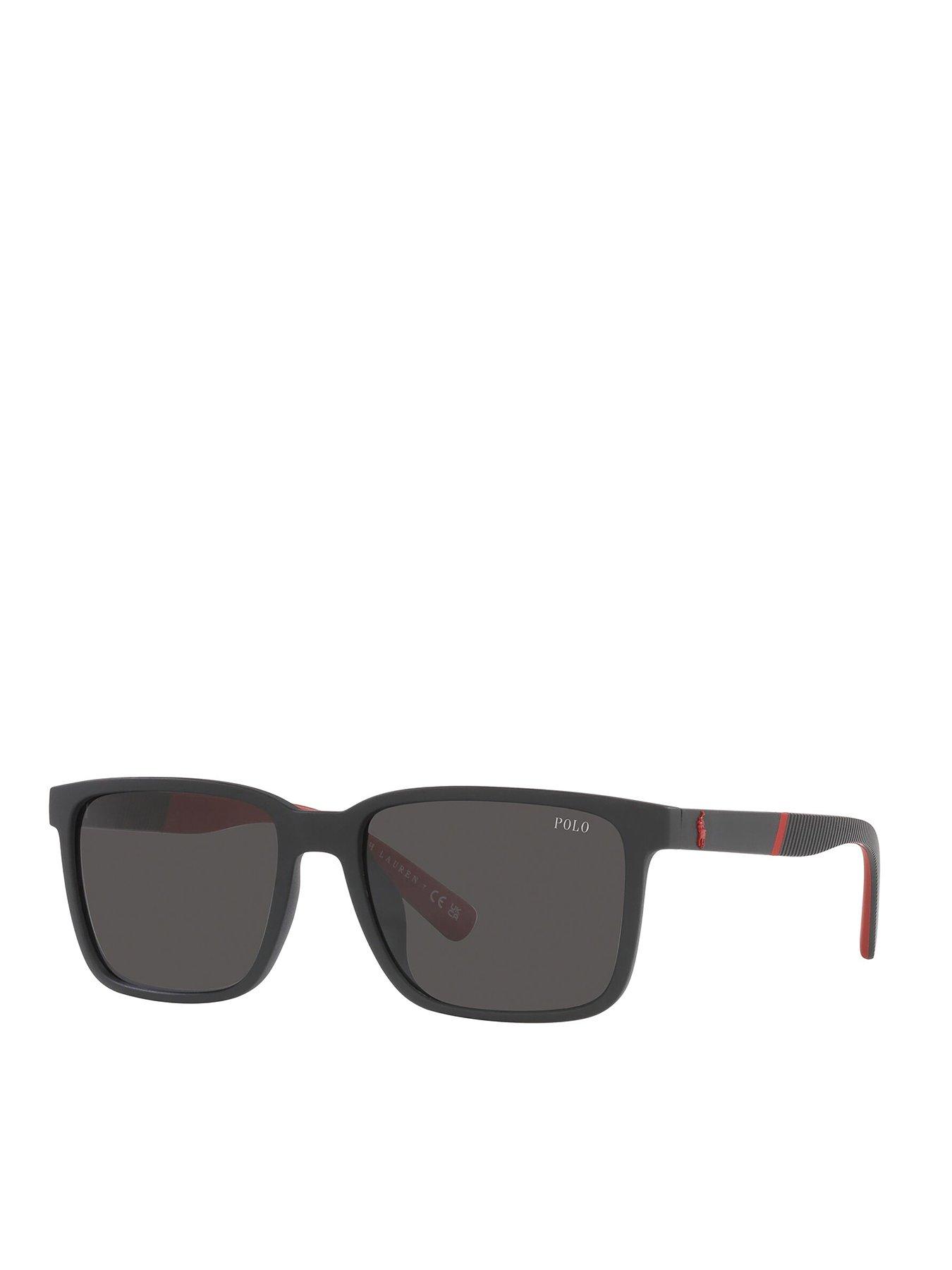 Image 1 of 3 of Polo Ralph Lauren Polo Ralph Lauren Rectangle Sunglasses - Black
