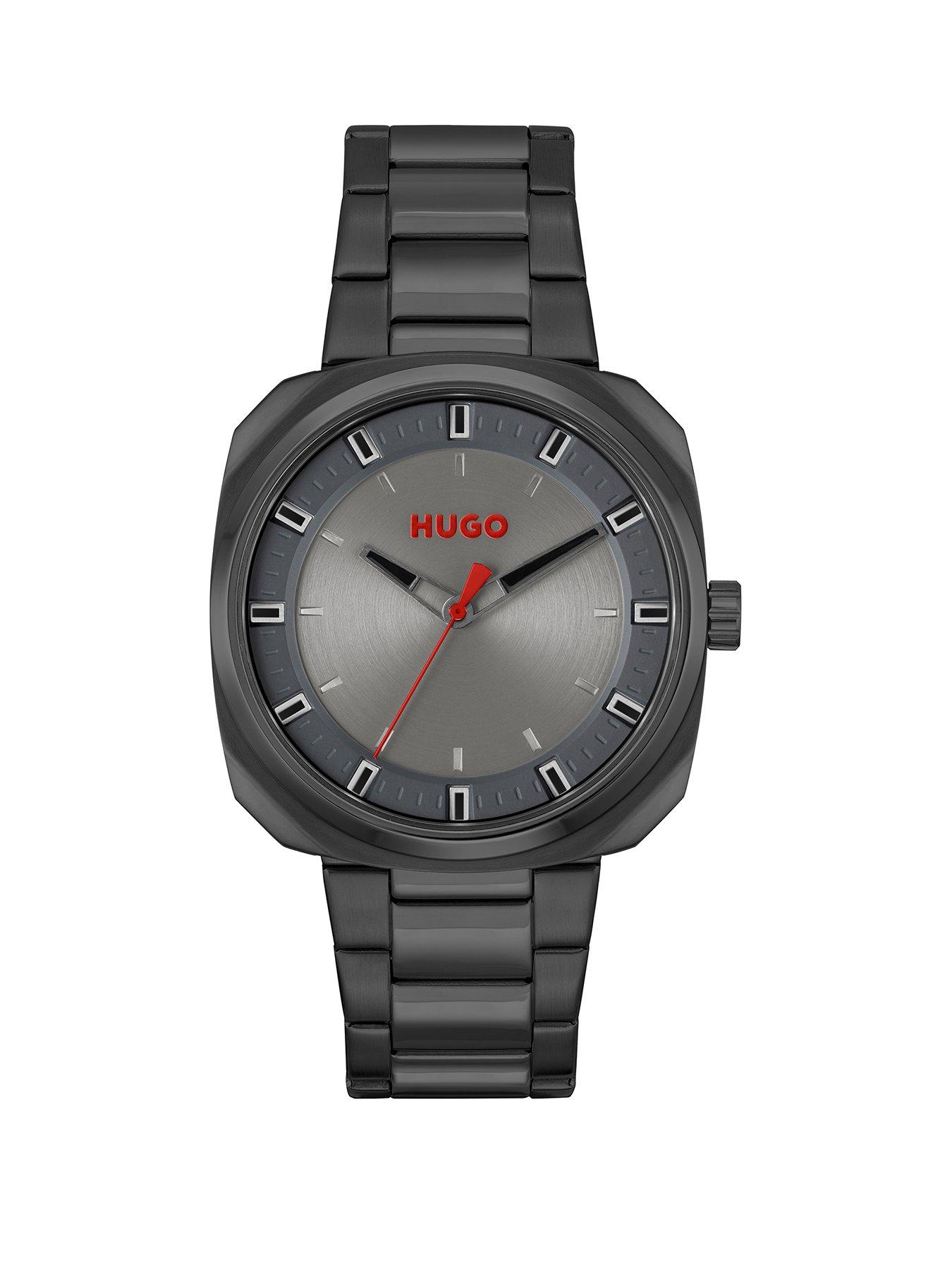 Gents HUGO #SHRILL Black IP Watch