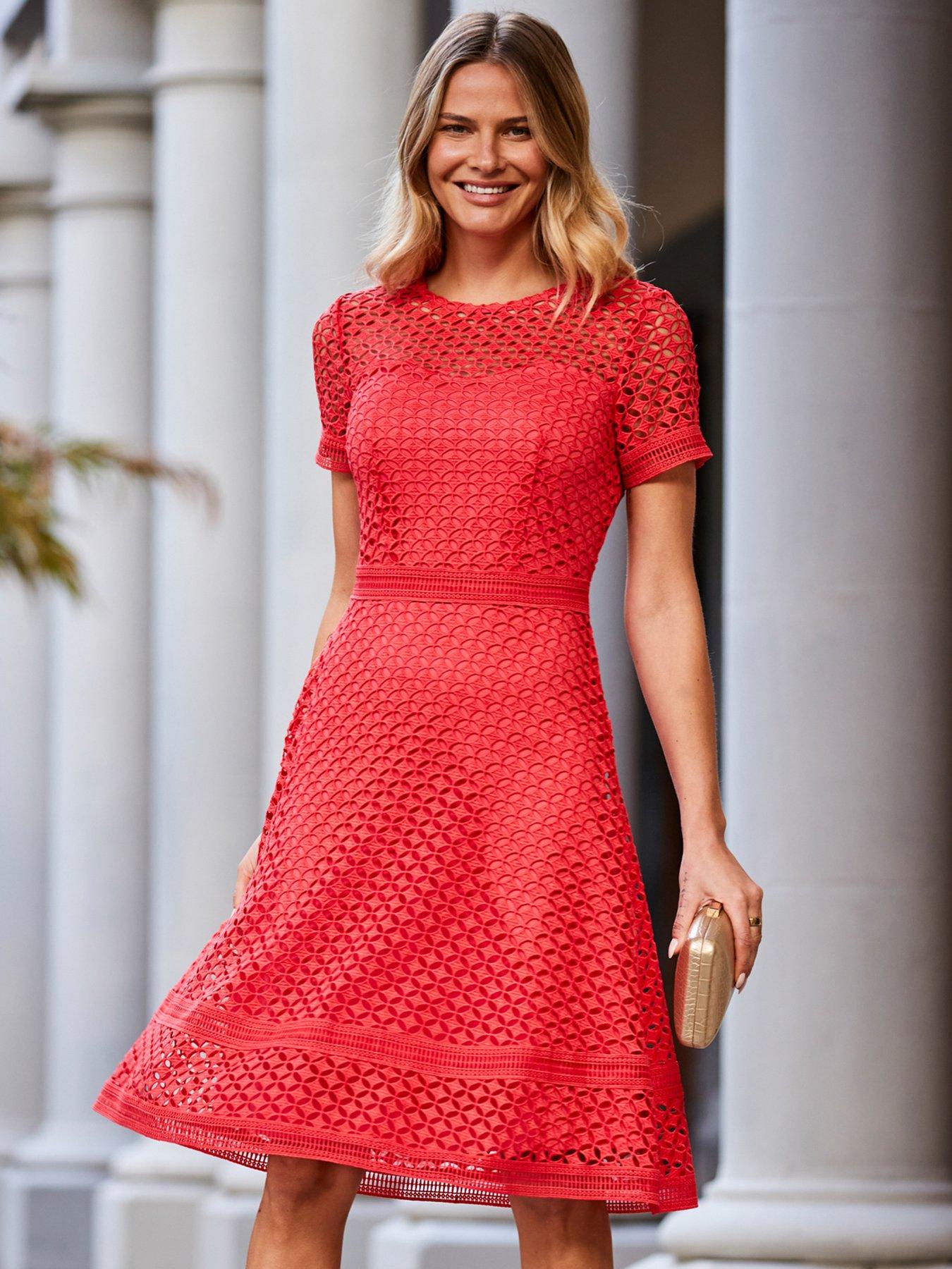 Black Luxe Lace Pencil Midi Jersey Dress