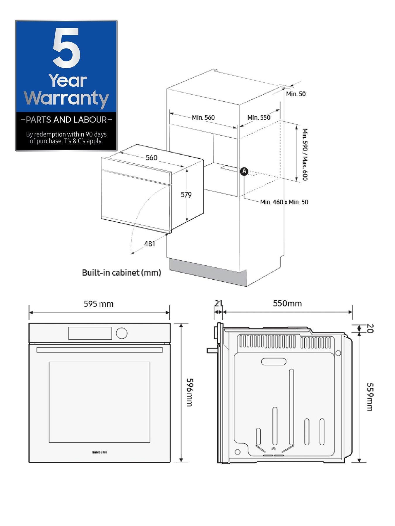 Image 7 of 8 of Samsung Series 4 Dual Cook NV7B44205AS/U4 Electric Smart Oven - Stainless Steel