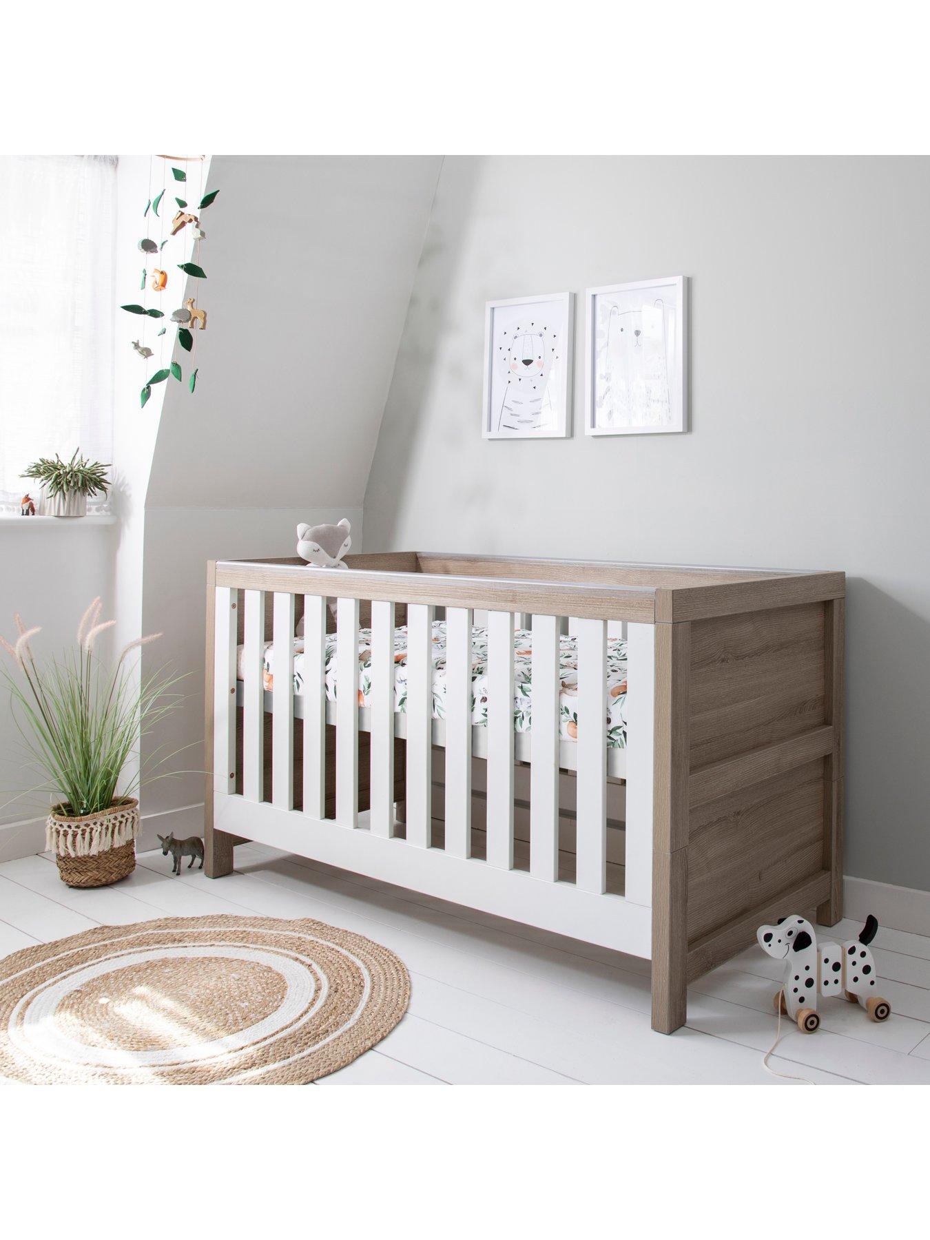 Oak cot bed store with drawer