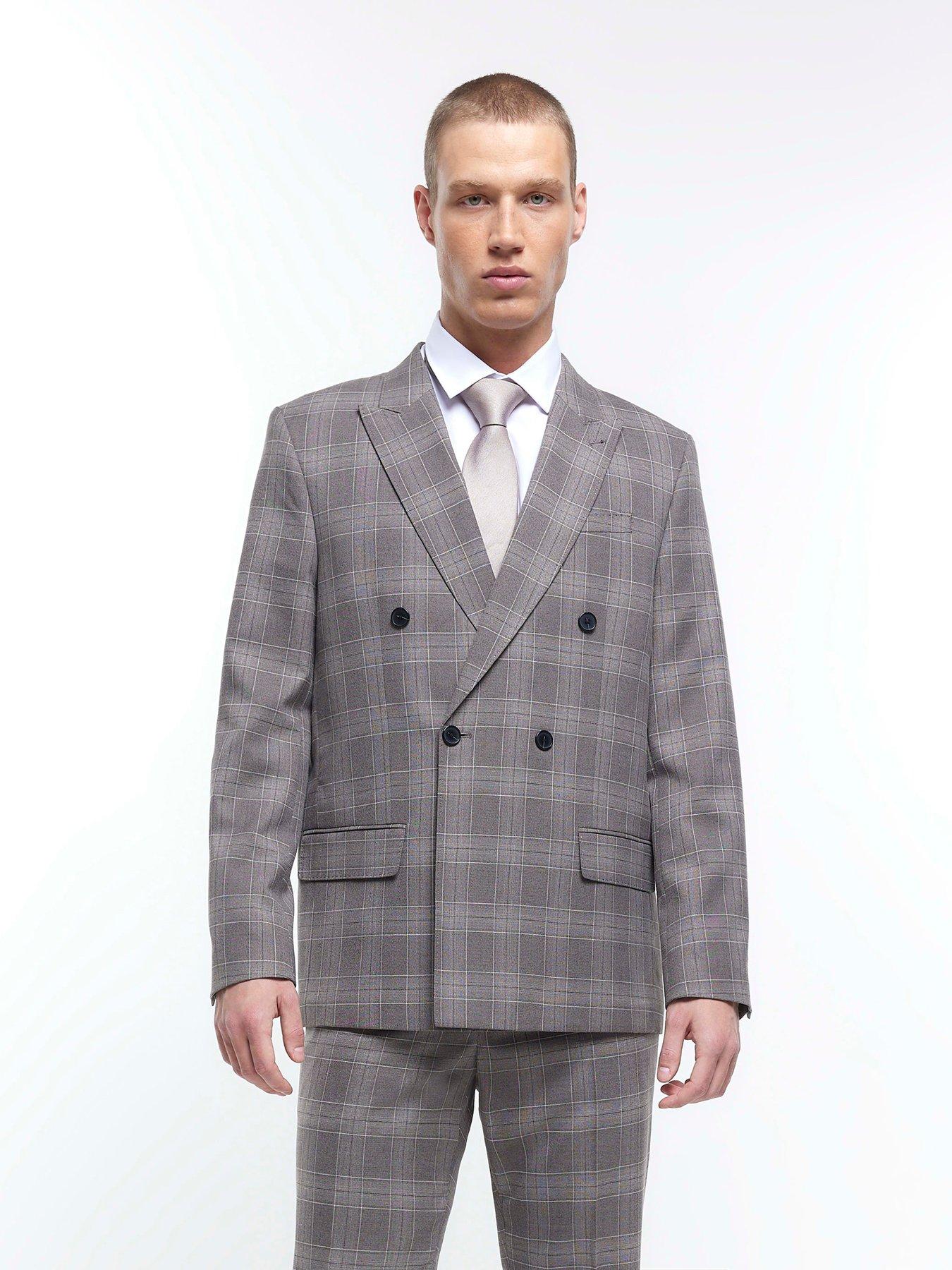 Grey double breasted jacket hotsell