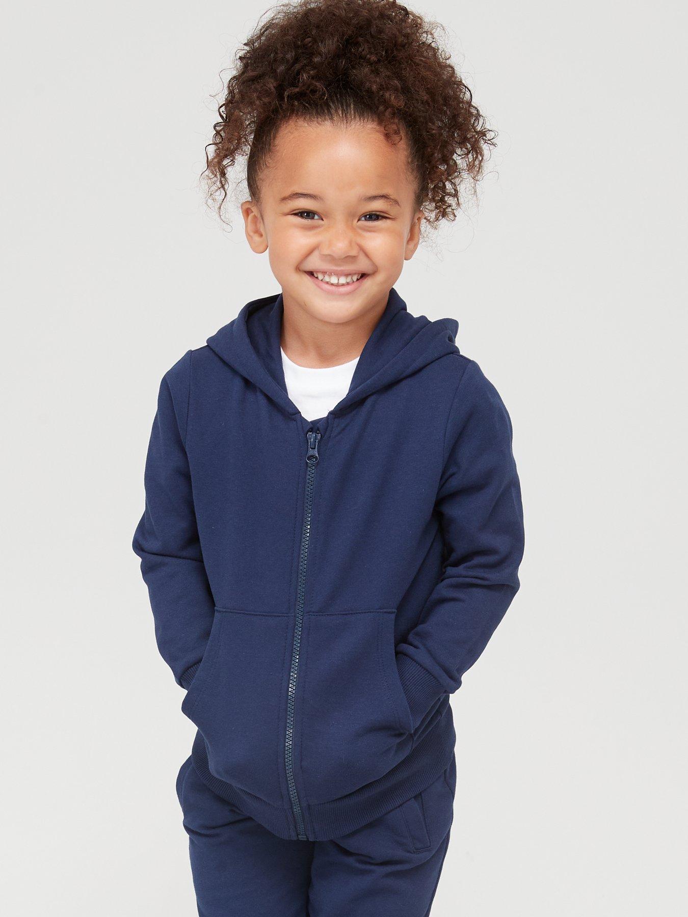 Unisex Navy Zip Through Hoodie