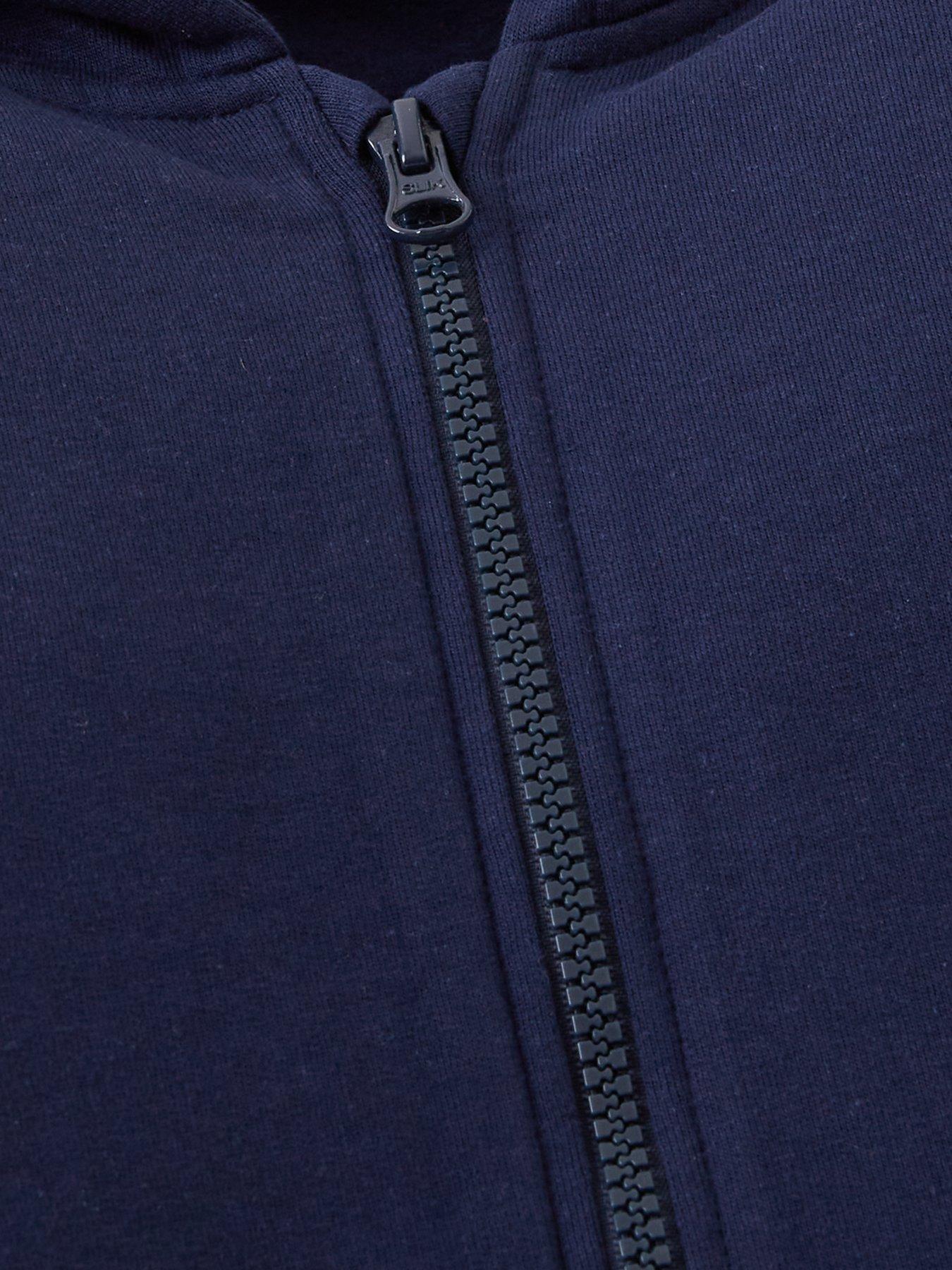 Image 5 of 7 of The Very Collection Unisex Zip-Through Hooded School Hoodie - Navy
