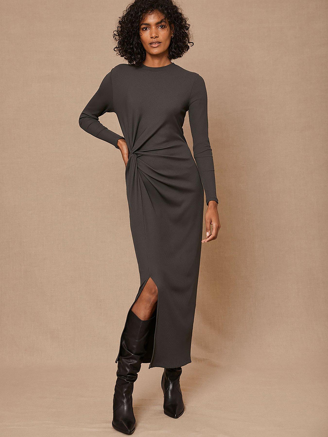 Khaki velvet outlet dress