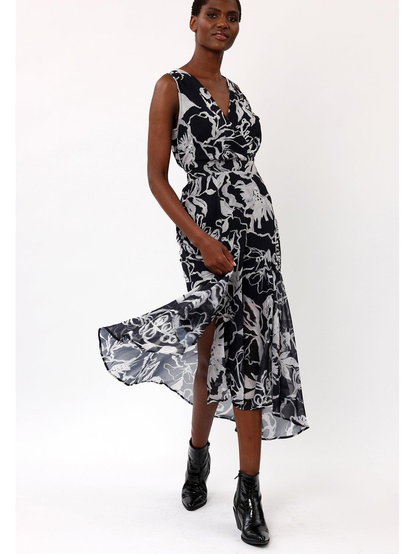 religion-amber-wrap-front-midi-dress--black