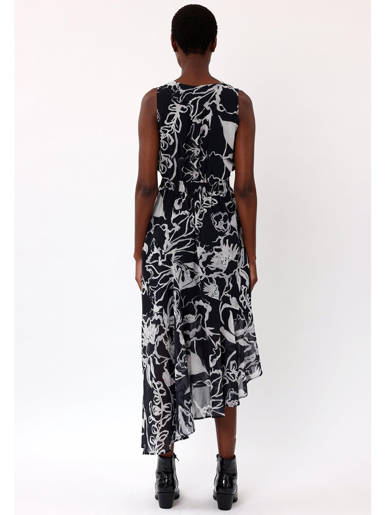 religion-amber-wrap-front-midi-dress--blackstillFront