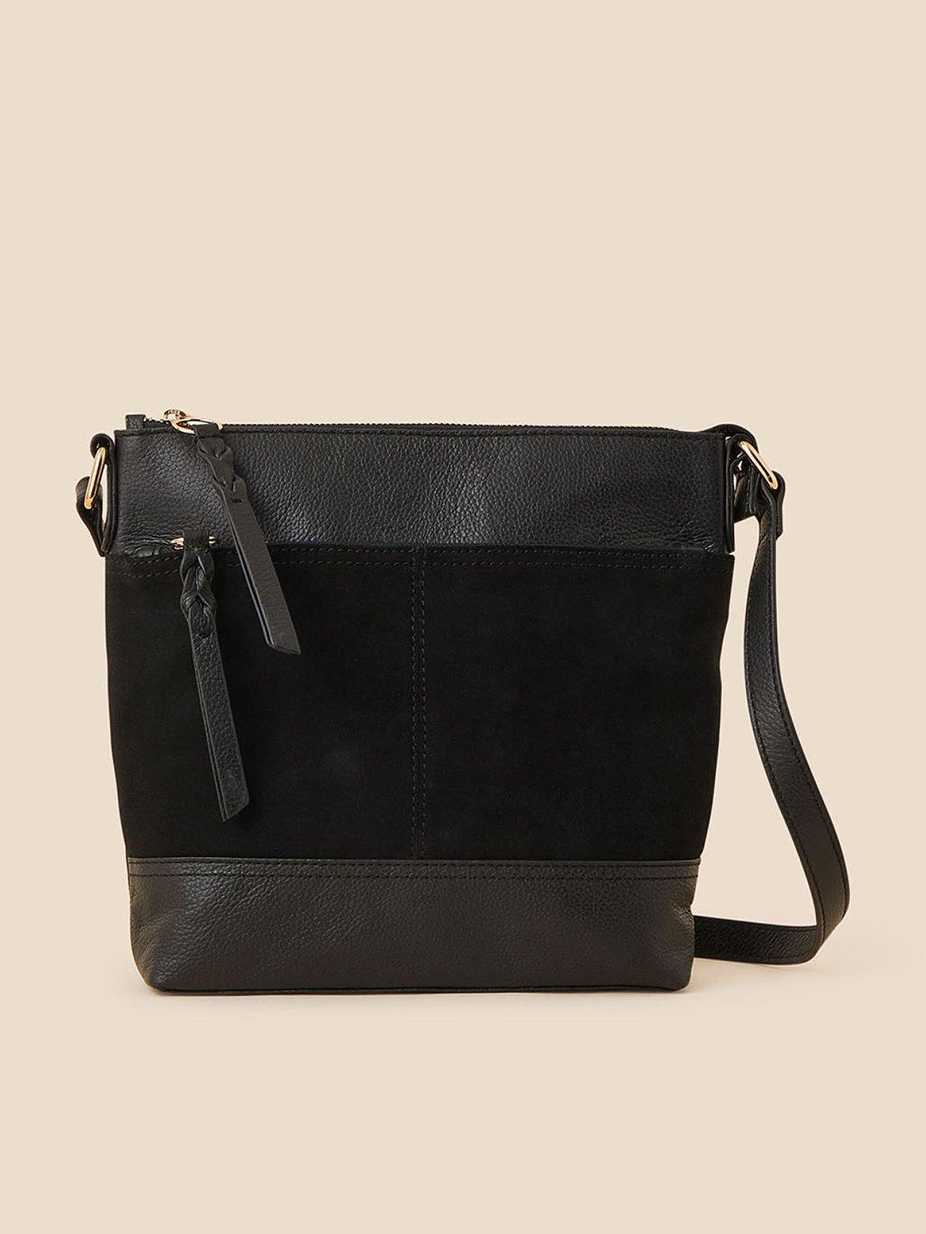 Image 1 of 4 of Accessorize Leather Messenger Bag