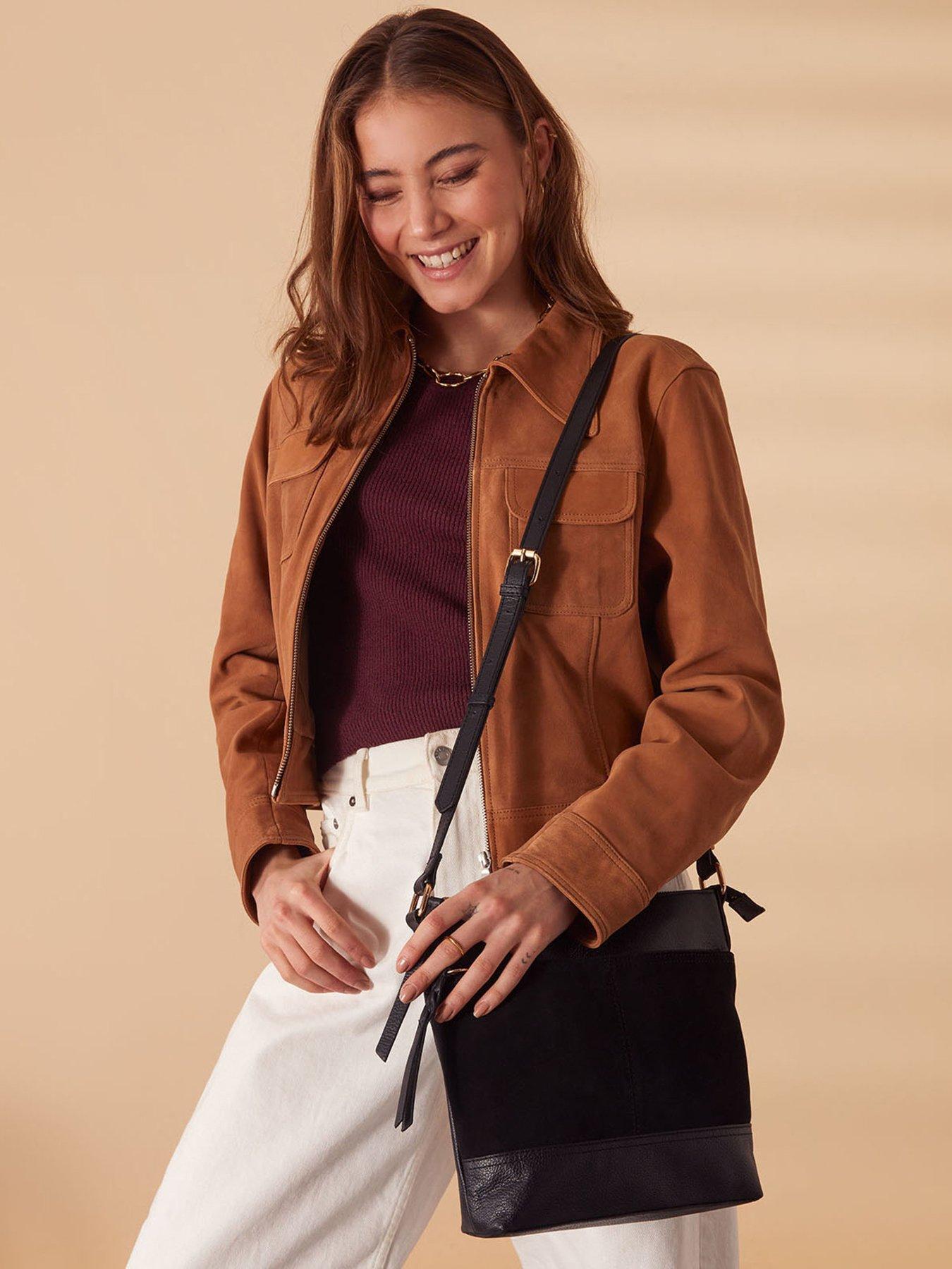 Image 2 of 4 of Accessorize Leather Messenger Bag