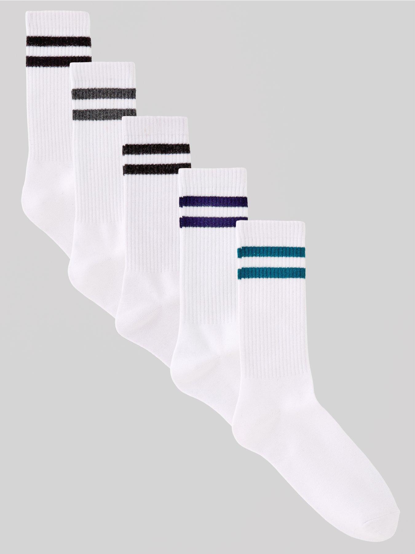 the-very-collection-5-pack-cotton-rich-stripe-sport-socks-multi