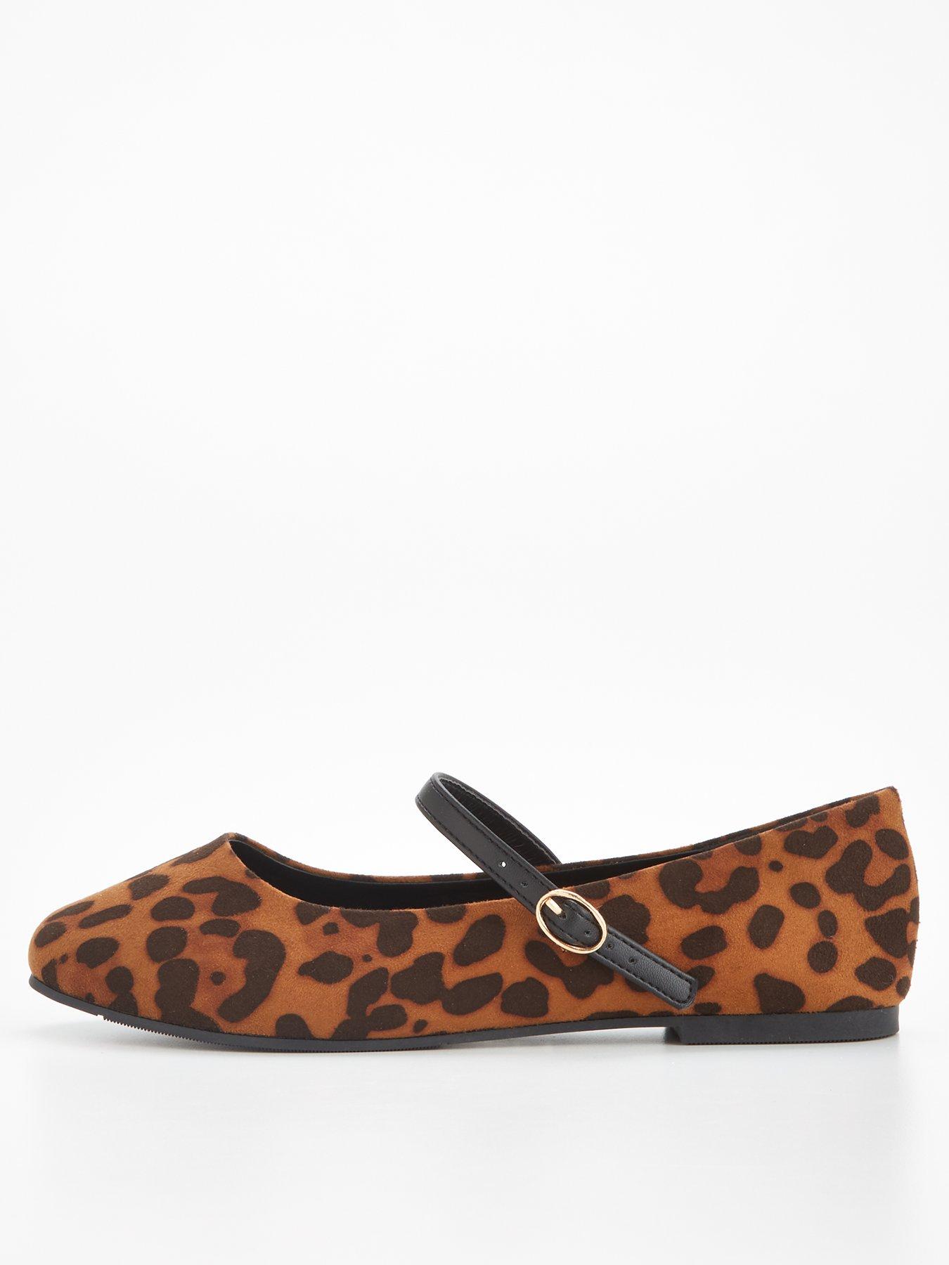 Wide fit best sale leopard print flats