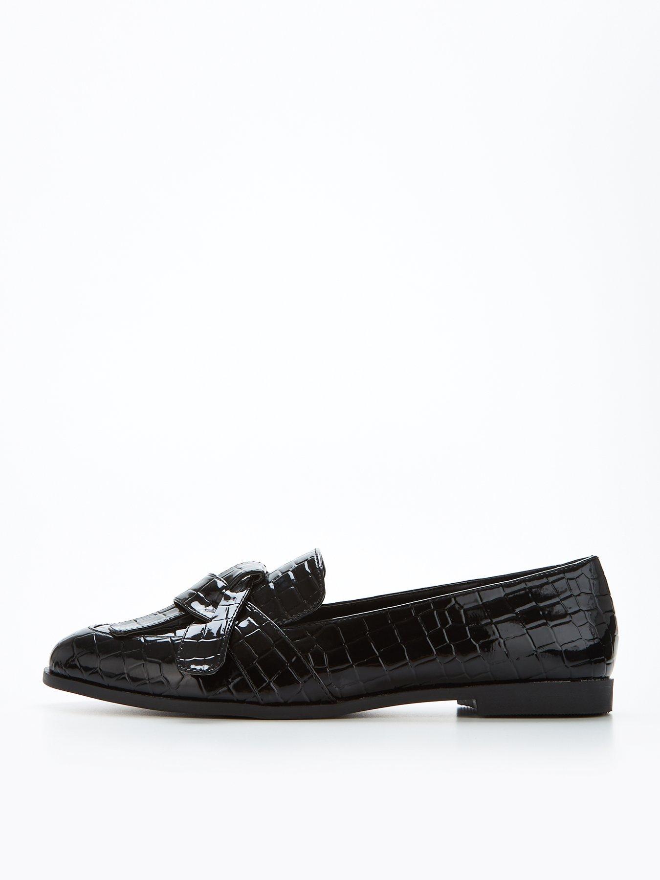 Black discount croc loafers